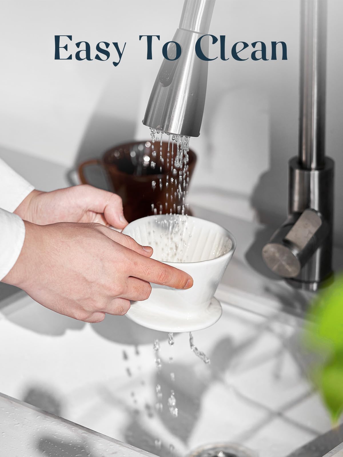 Premium DOWAN Porcelain Pour Over Coffee Maker - Manual Non-Electric Coffee Dripper for Slow Brewing Single Cups | Perfect Coffee Gift for Home, Office & Camping | Barista-Quality Pour Over Coffee Accessories