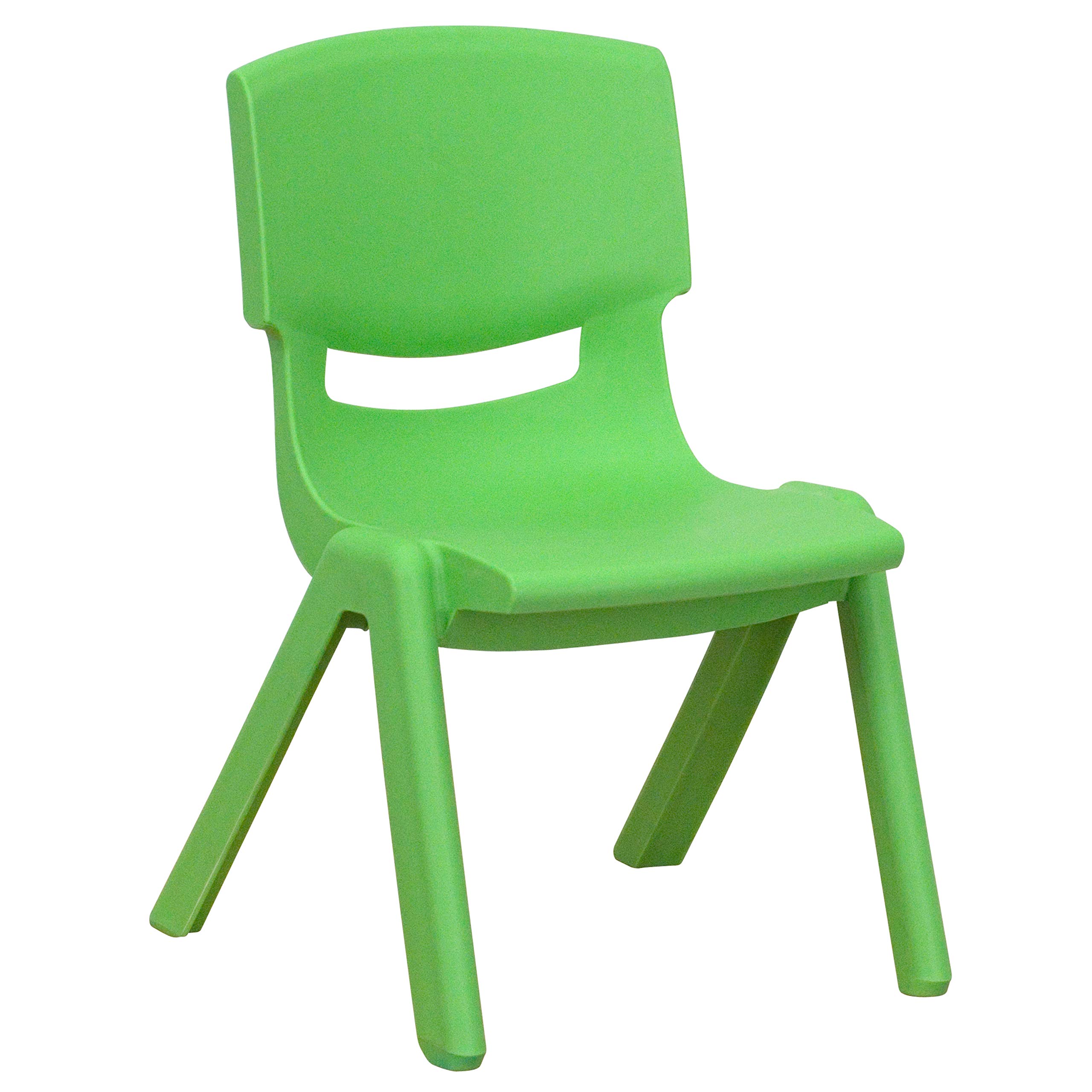 Flash Furniture Whitney 10-Pack Green Plastic Stackable School Chairs - 10.5 Inch Seat Height - Durable Classroom, Cafeteria & Event Seating for Kids & Adults