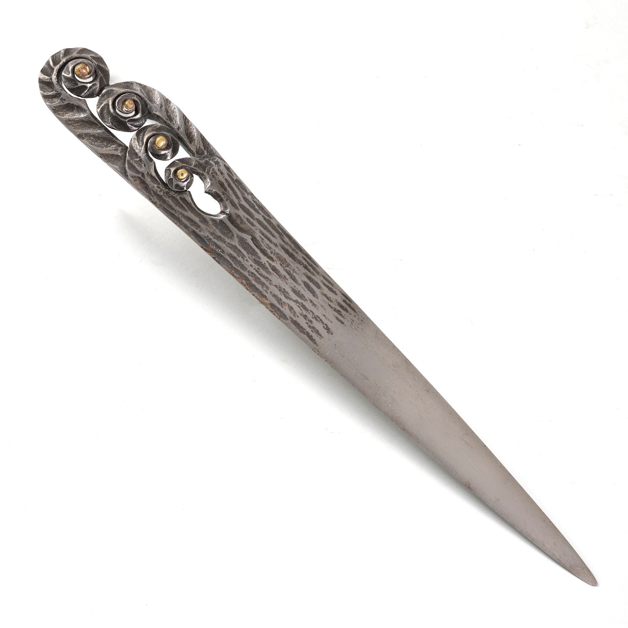 Vintage Edgar Brandt Letter Opener - Handcrafted Brass Paper Knife for Office & Home Use | Perfect Desk Accessory for Mail, Documents & Gifts