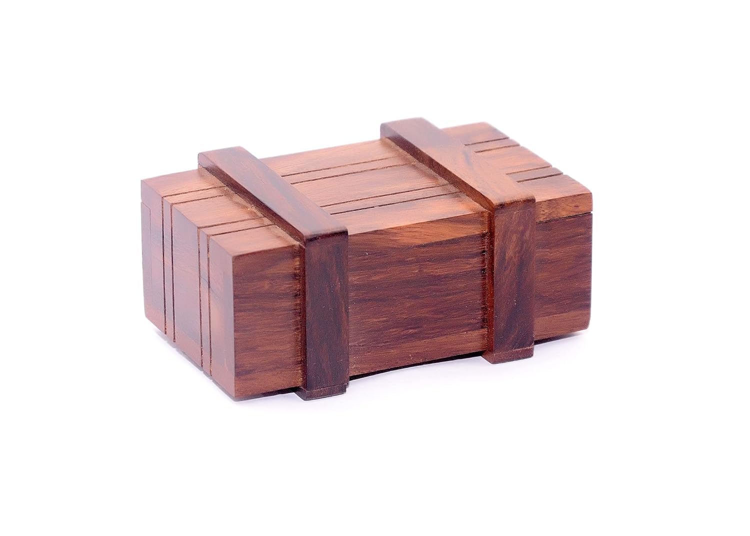 Boscaiola24 Wooden Magic Puzzle Box with Secret Compartment - Brain Teaser Gift for Kids & Adults (4+ Years, Brown) - Perfect for Escape Rooms, Party Favors & Cognitive Training