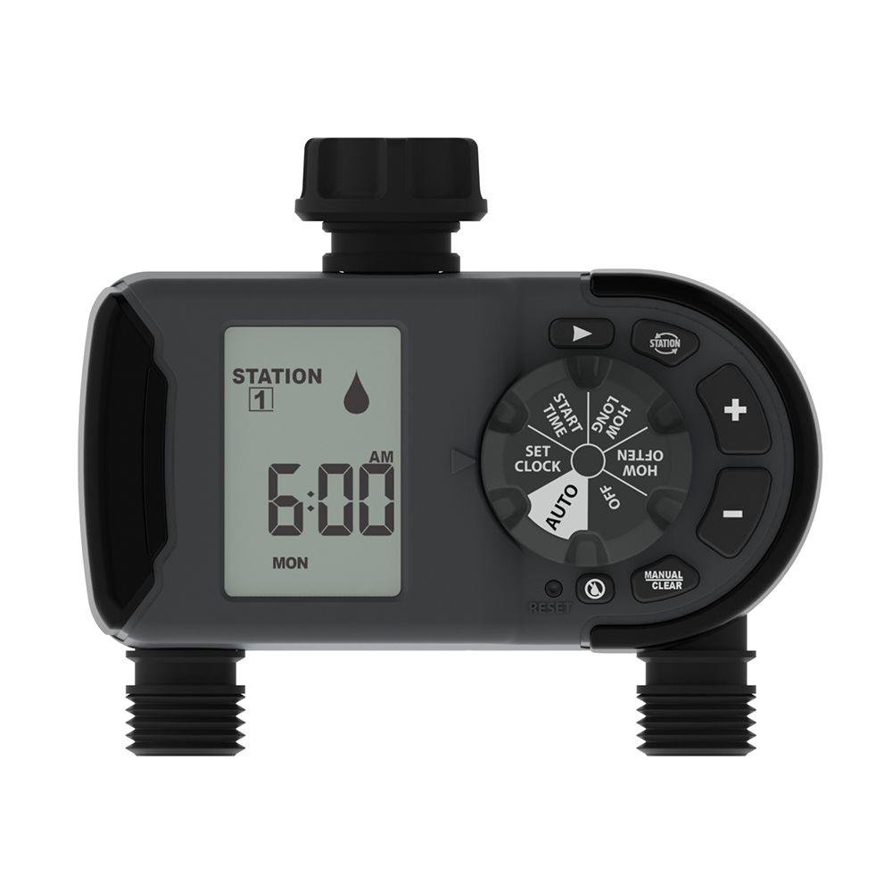Orbit 56544 2-Outlet Hose Faucet Timer - Automatic Water Sprinkler System for Garden, Lawn & Outdoor Irrigation - Perfect for Watering Plants, Grass & Landscaping