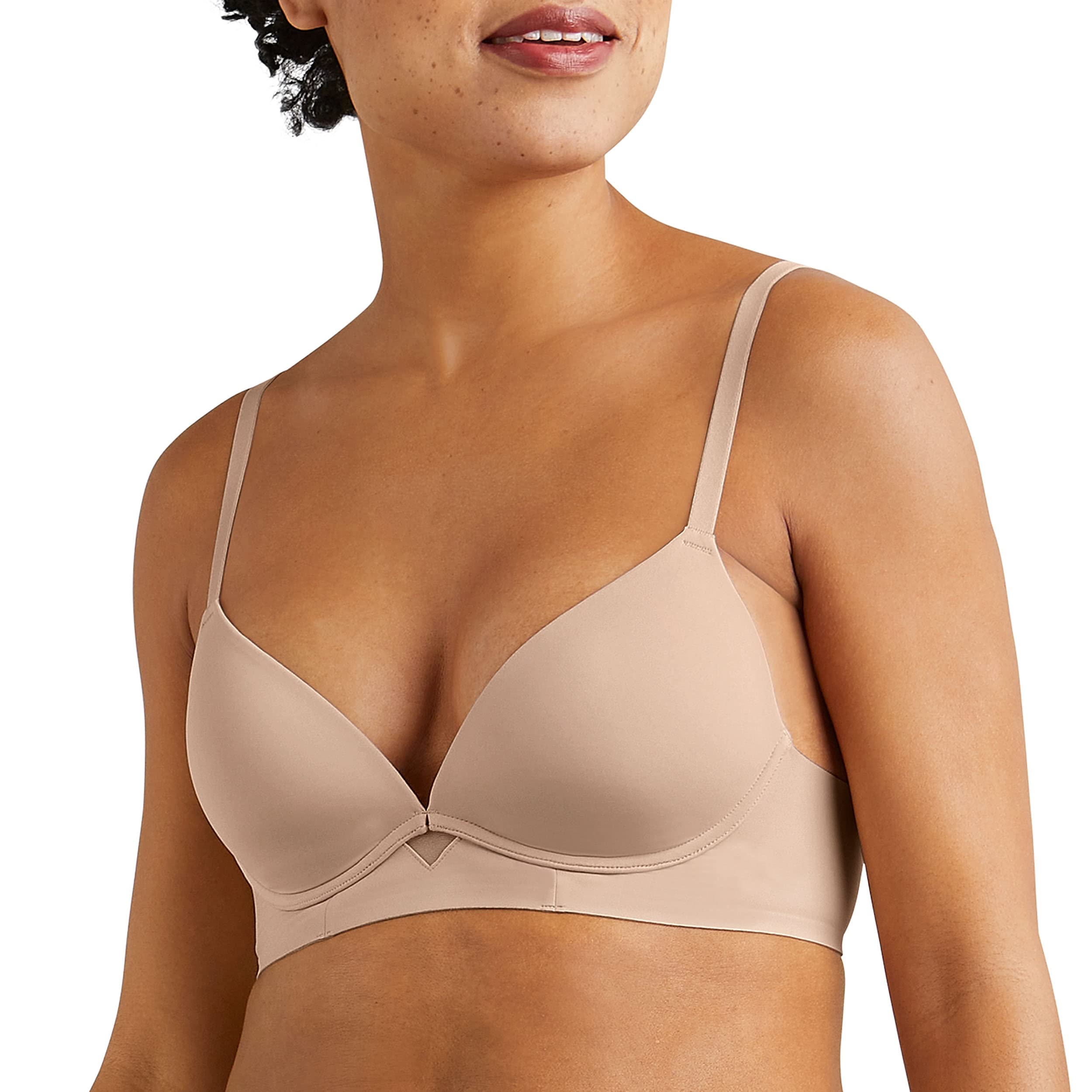 Maidenform Women's One Fab Fit Wireless Demi Bra - Comfortable T-Shirt Bra for Everyday Wear, Work & Casual Outfits