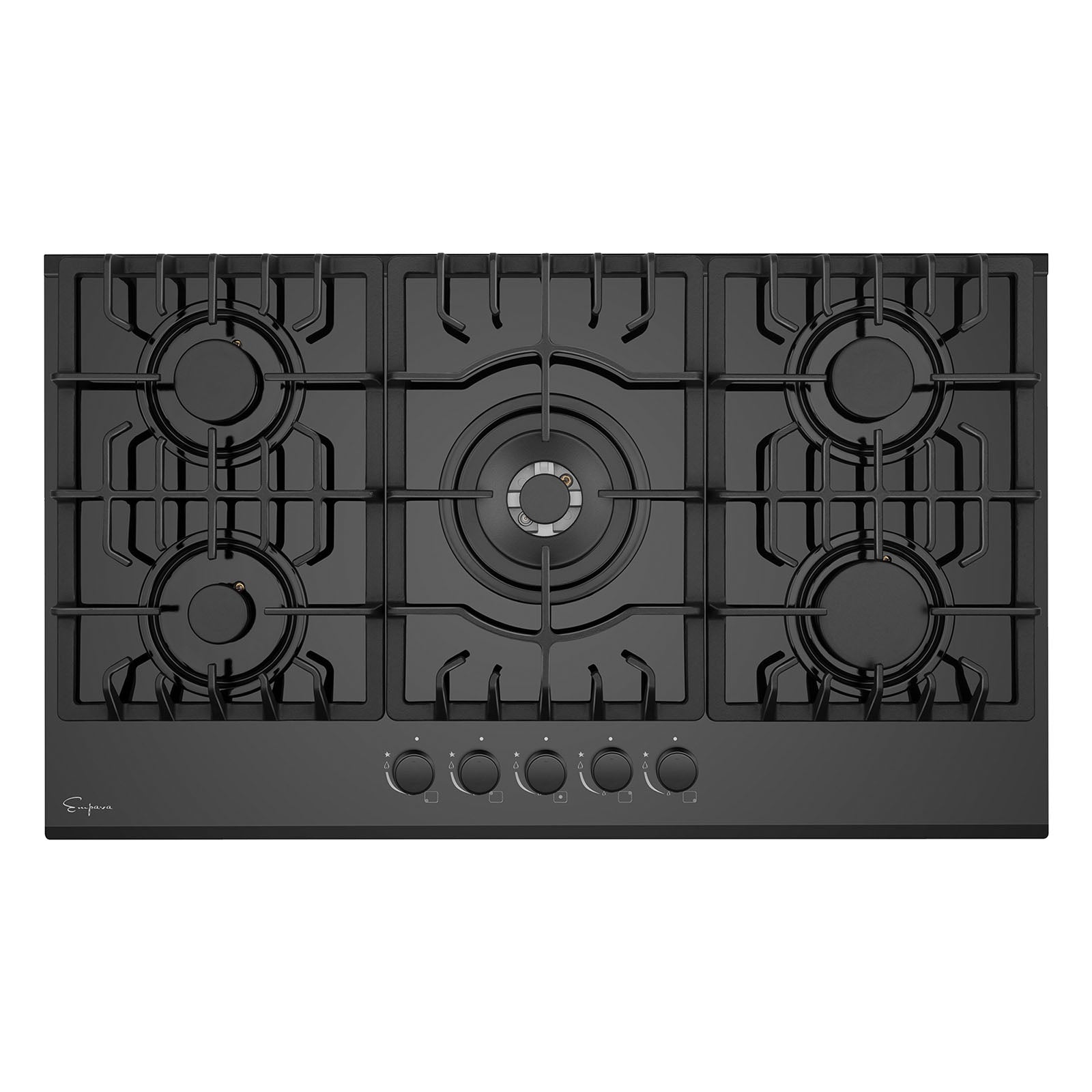 Empava 36-Inch Black 5-Burner Built-In Gas Cooktop (36GC27) - Professional Grade for Modern Kitchens, Perfect for Home Chefs & Entertaining