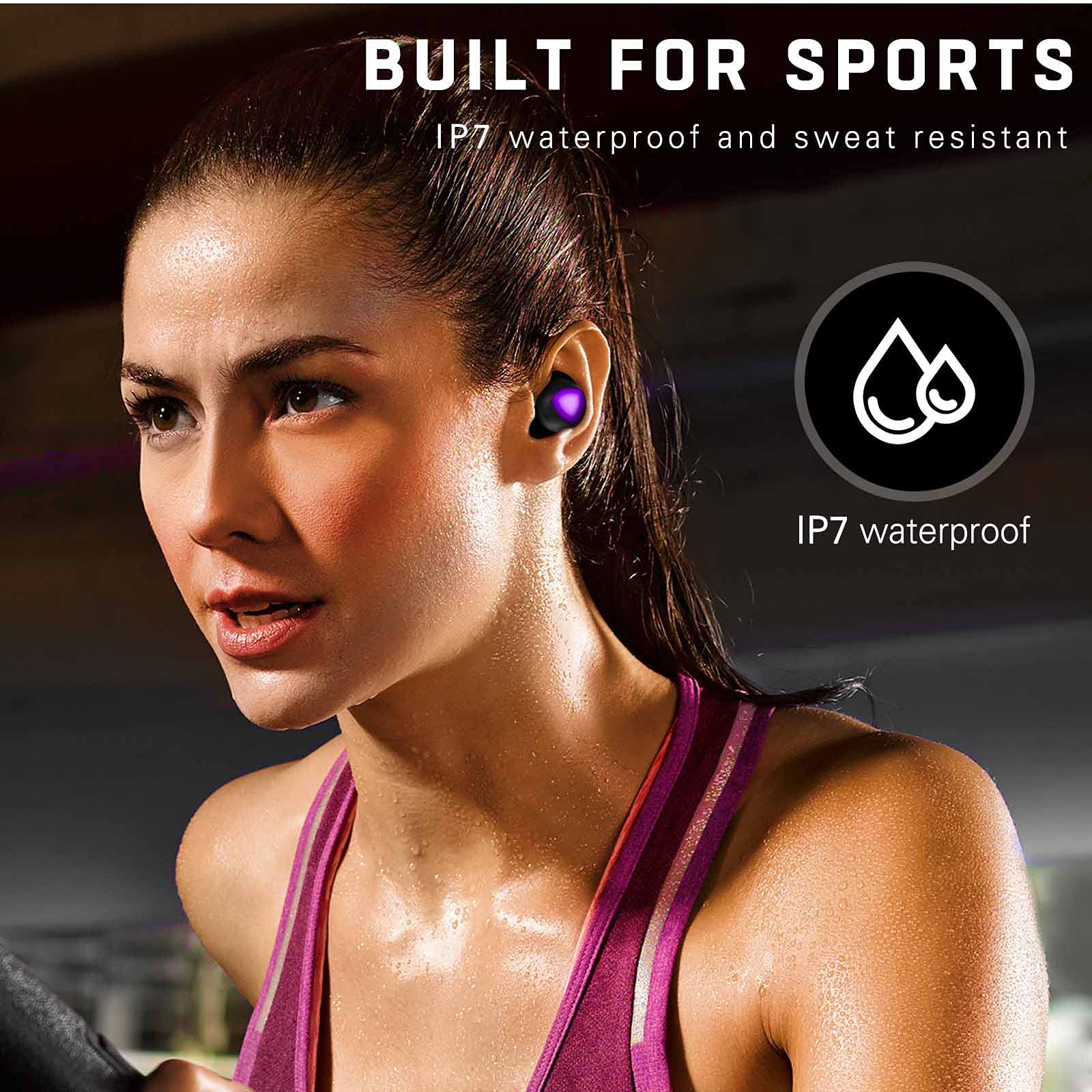 Urbanx Street Buds Plus True Wireless Bluetooth Earbuds with Noise Isolation - Purple (US Version with Warranty) - Perfect for Running, Gym Workouts & Commuting