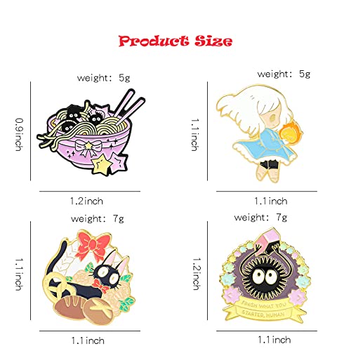 Adorable Kawaii Anime Soot Sprites Cat Frog Cartoon Enamel Pins - Cute Lapel Pin Set for Backpacks, Jackets & DIY Clothing Accessories - Perfect Gift for Kids & Teens - Great for School, Travel & Fashion Decoration