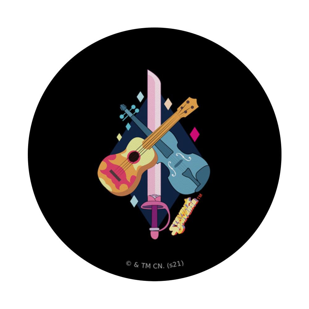 Steven Universe Rose Quartz Sword & Guitar PopSockets PopGrip - Swappable Phone Grip & Stand for Phones, Tablets | Perfect for Fans, Collectors & Daily Use