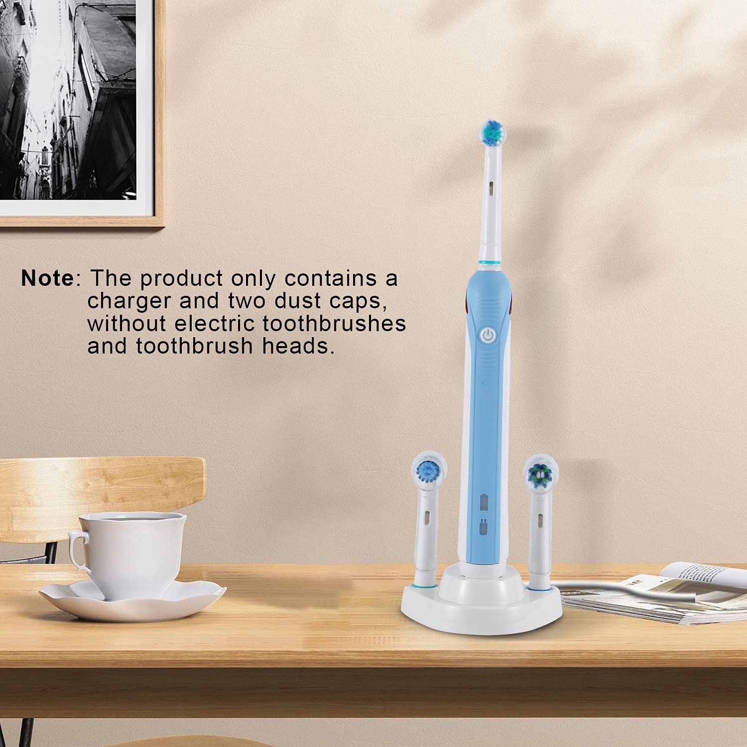 Oral-B 3757 Electric Toothbrush Charger - Portable Inductive Charging Base with Power Cord, 2 Toothbrush Head Holders & 2 Dust Caps - Perfect Travel Replacement for Oral-B Smart Series (Ideal for Home, Office & Vacation Use)