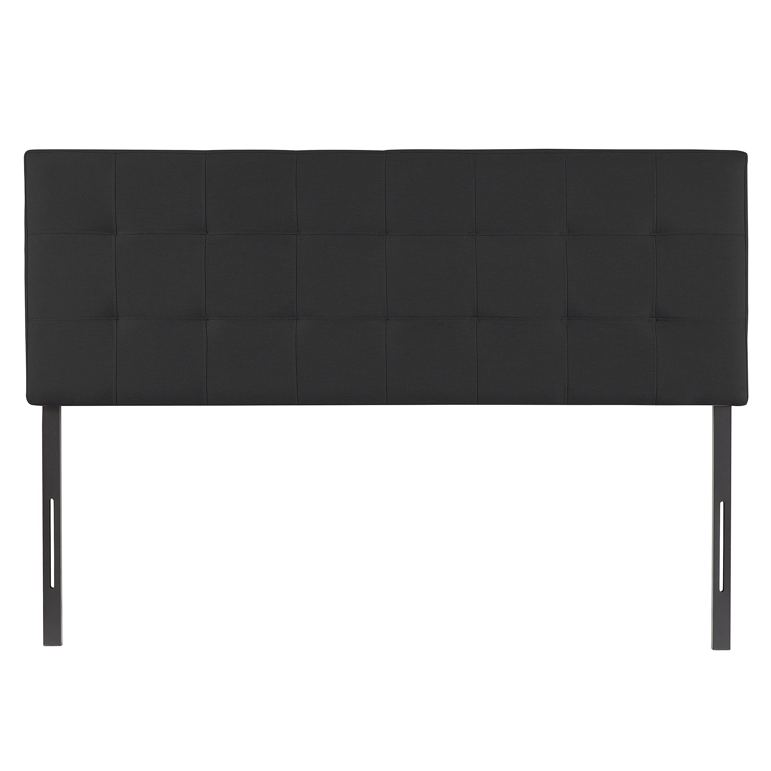 Adjustable Full Size Headboard - Dark Gray Tufted Linen for Bedroom Decor