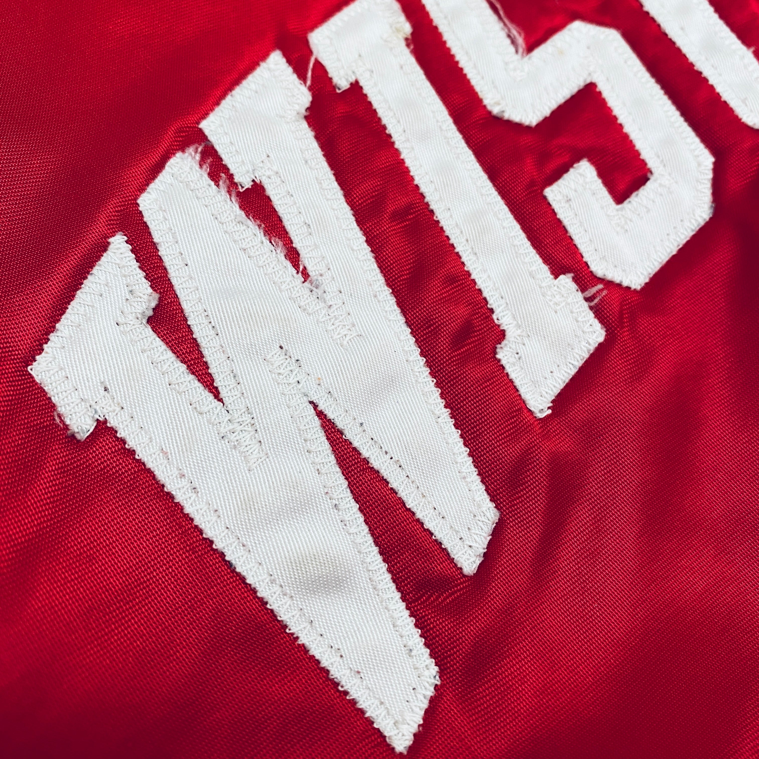 1990s Wisconsin Badgers Champion Satin Stitched Reverse Spellout Bomber Jacket - XL/XXL - Vintage College Football Apparel for Fans & Collectors