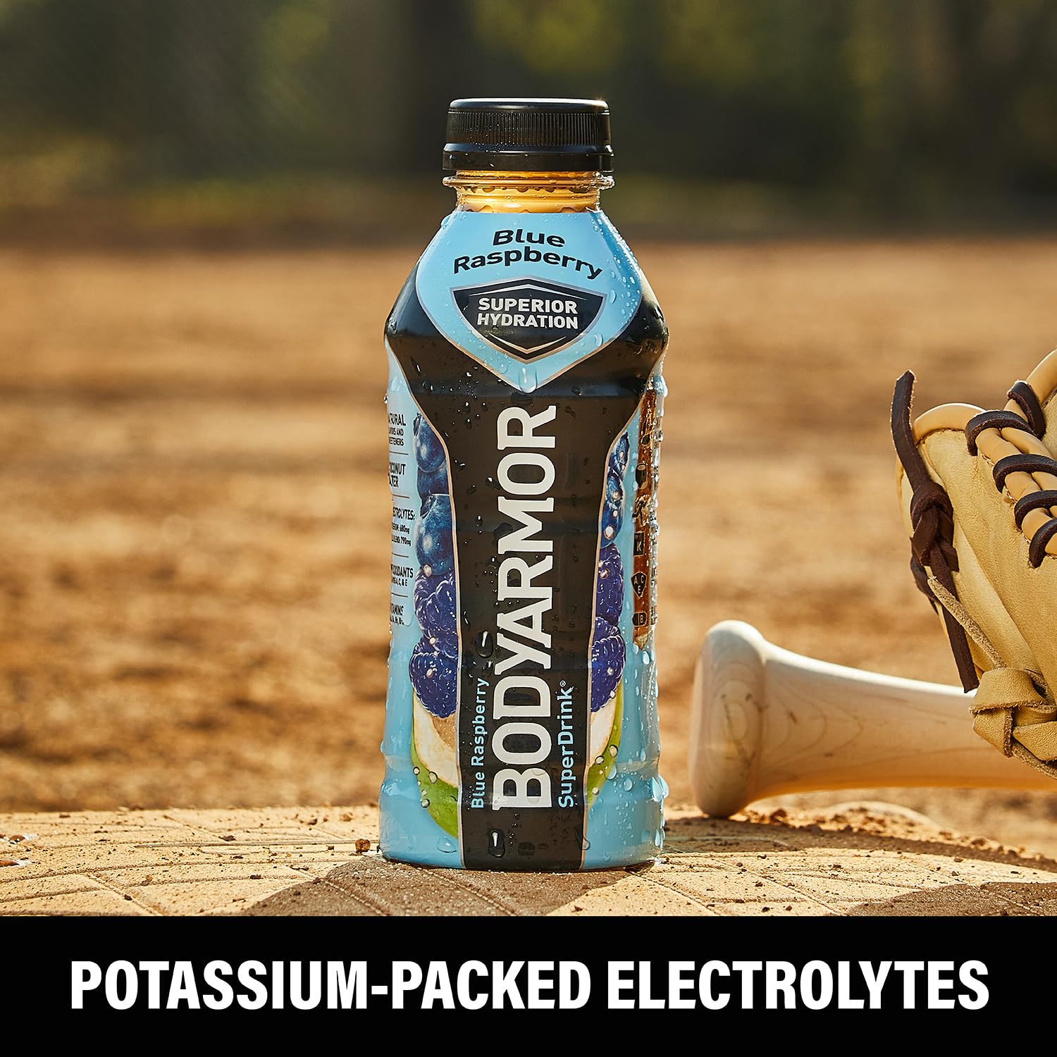 BODYARMOR Blue Raspberry Sports Drink - Natural Flavors, Vitamins & Potassium-Packed Electrolytes | No Preservatives | 16 Fl Oz (Pack of 12) | Hydration for Athletes, Workouts & Active Lifestyles