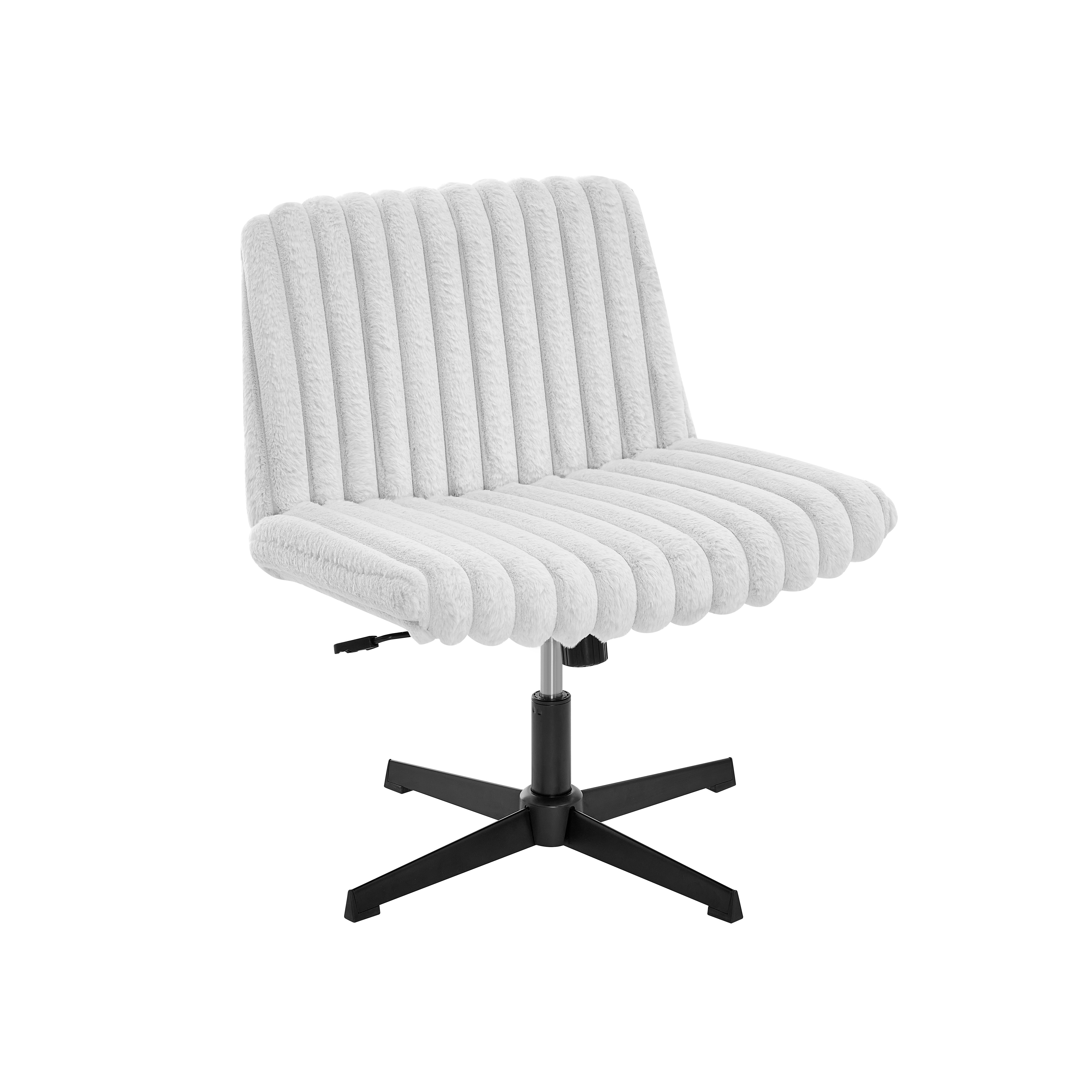 Roundhill Blynn Adjustable Swivel Criss Cross Chair - Wide Seat Ergonomic Office Chair with Lumbar Support, Vanity Makeup Chair for Home & Office Workspace, Study Desk, Dressing Table and Beauty Salon