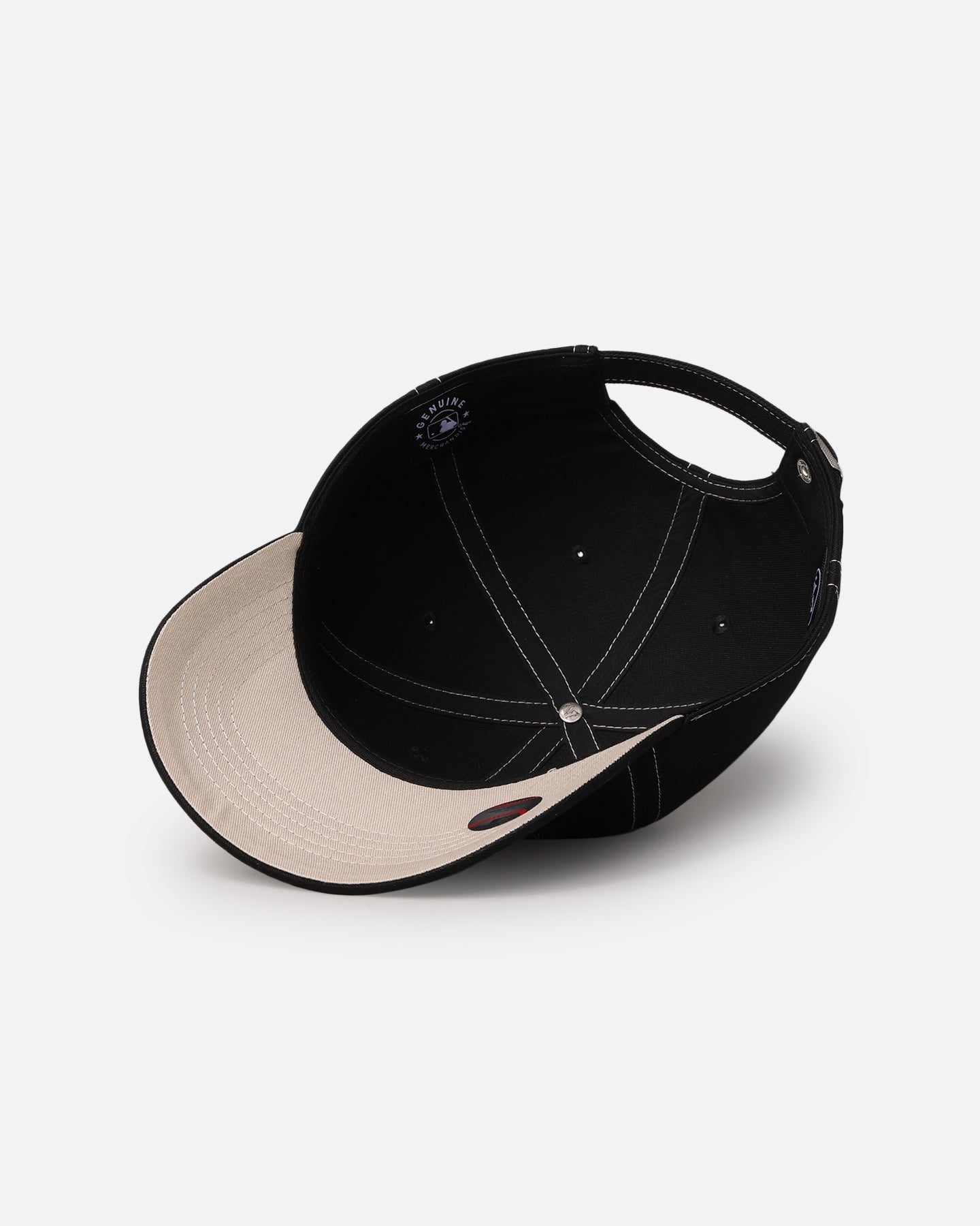 47 Brand Los Angeles Dodgers 'Contrast Stitch' 47 Clean Up Adjustable Strapback Snapback Hat - Black/Bone Colorway for Baseball Fans & Streetwear Fashion