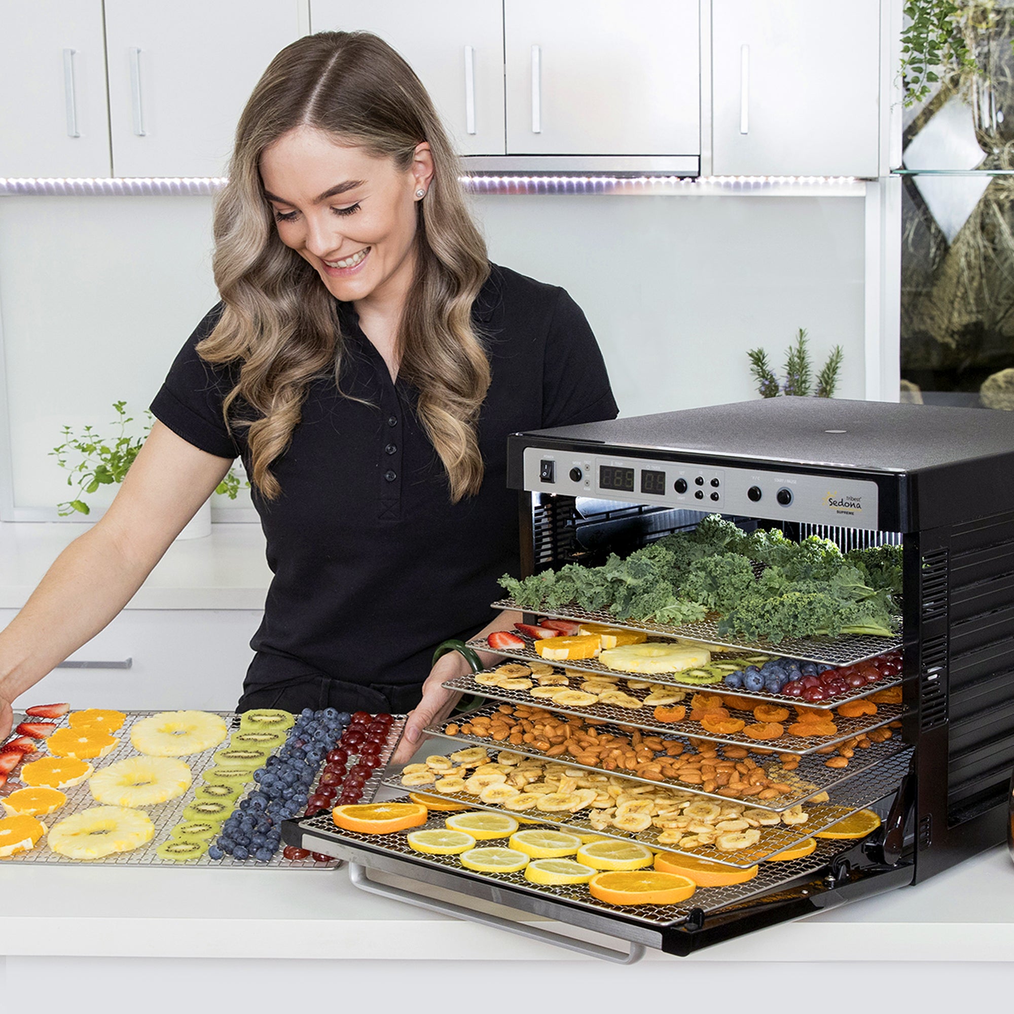 Sedona® Supreme Commercial Food Dehydrator with 9 Stainless Steel Trays - Perfect for Drying Fruits, Vegetables, Jerky & Herbs at Home or Restaurant Use