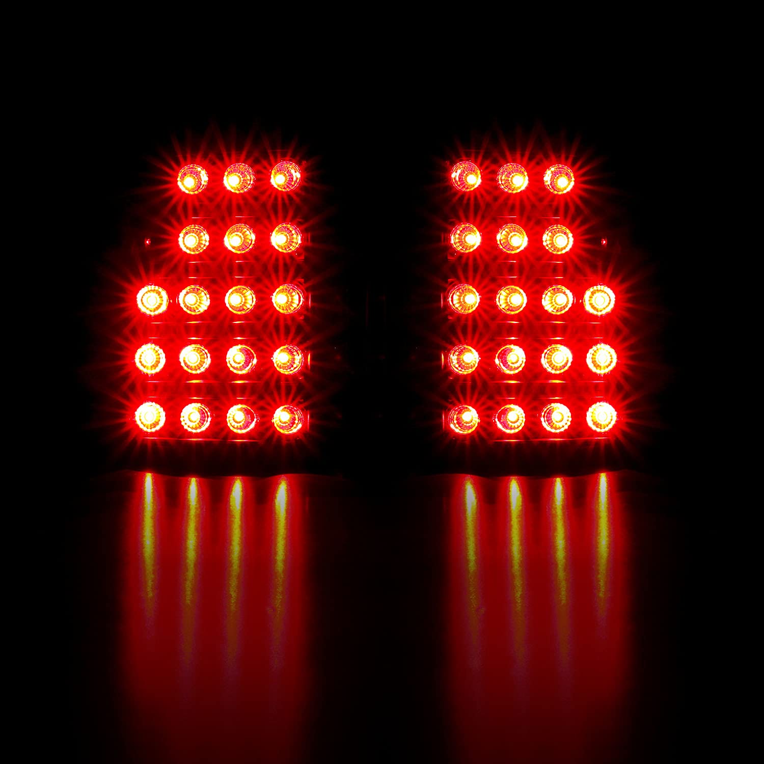 AmeriLite Black LED Replacement Brake Tail Lights Set for 1999-2002 Chevy Silverado & 1999-2006 GMC Sierra - Left & Right Side - Durable, Bright LED Lights for Enhanced Safety - Perfect for Night Driving, Off-Roading, and Towing