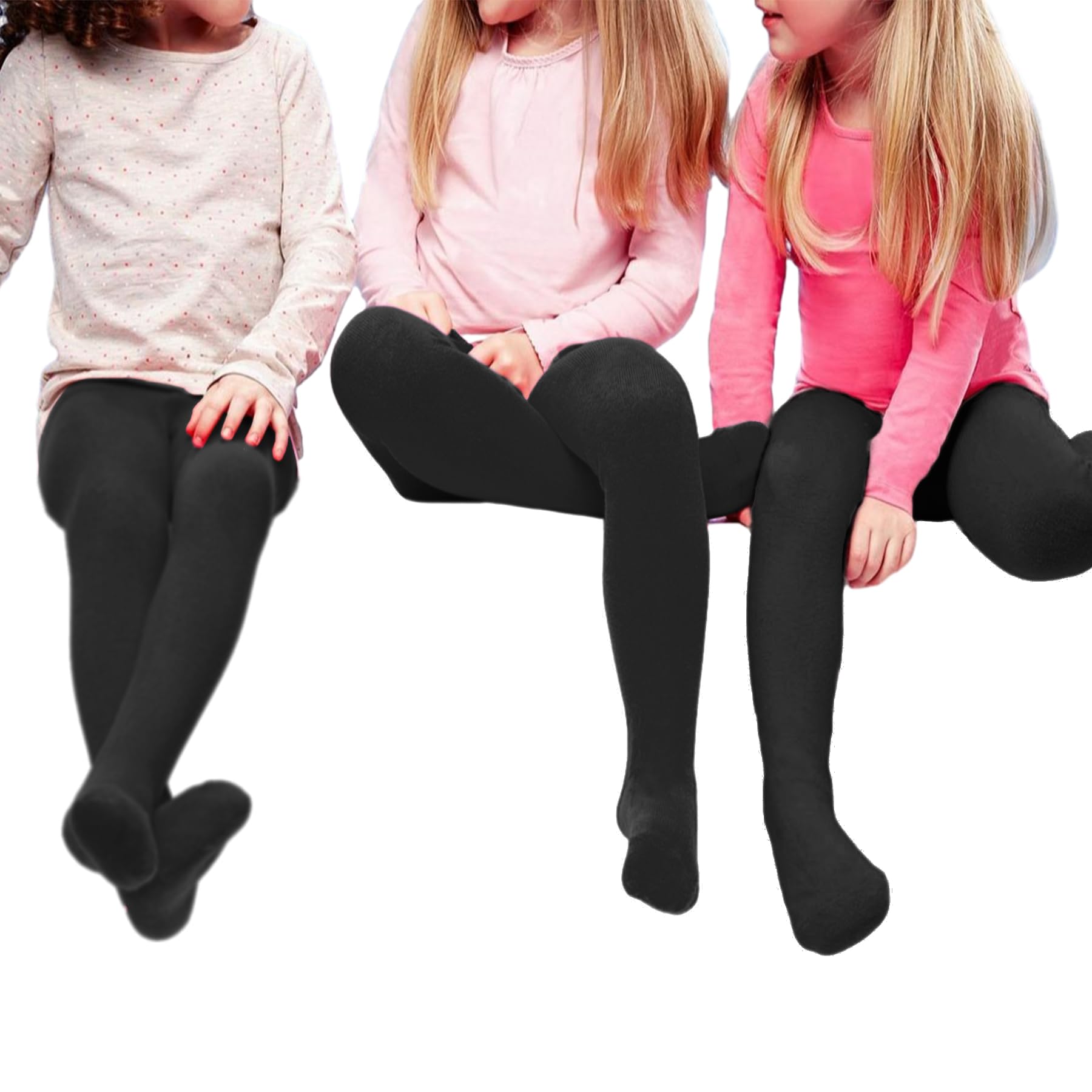 Zando 3-Pack Girls Ballet Dance Tights - Ultra Soft Footed Stockings for Toddlers & Kids - Perfect for Ballet Class, Dance Practice & Athletic Activities
