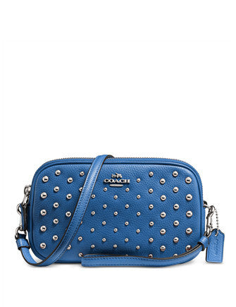 Coach Crossbody Clutch in Polished Pebble Leather with Ombre Rivets - Stylish Women's Handbag for Work, Travel & Evening Events | Premium Leather Shoulder Bag
