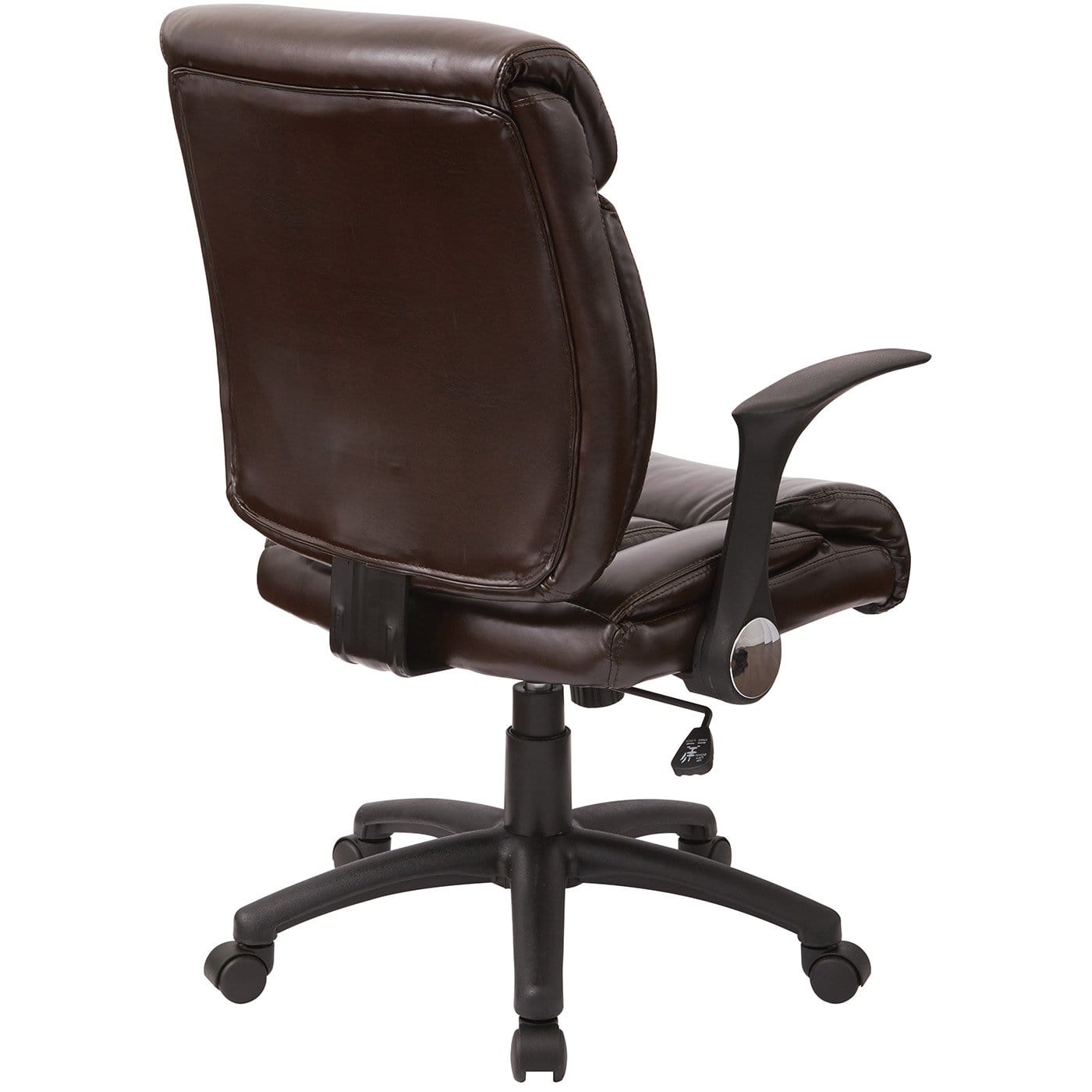 Work Smart™ Faux Leather Executive Office Chair with Flip-Up Arms [FL89675] - Ergonomic Desk Chair for Home Office & Conference Rooms