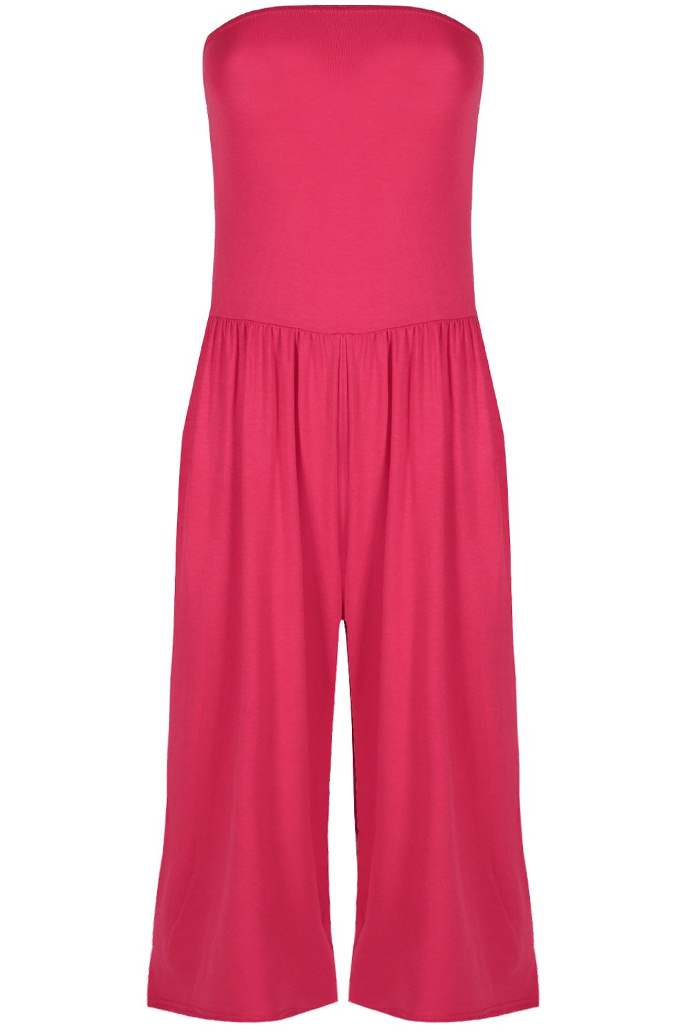 Oops Outlet Women's Jumpsuit - Sexy Boobtube Ruched Palazzo Pants with Wide Legs | Perfect for Summer Vacations, Beach Parties & Night Out