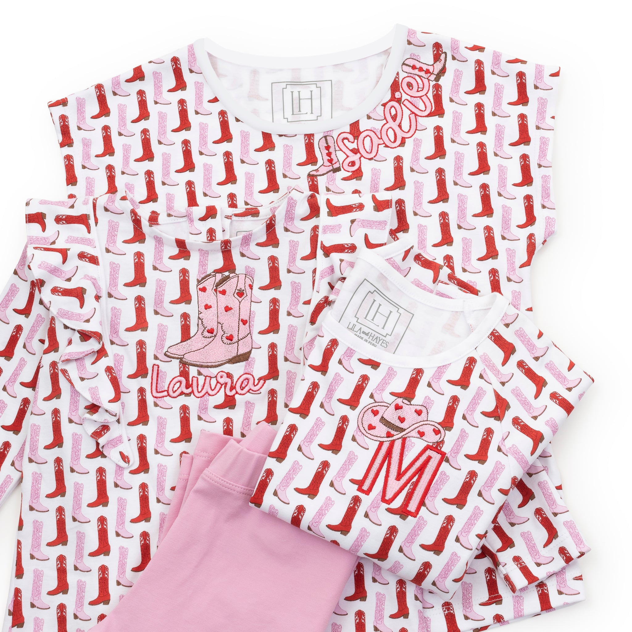 Ava Girls' Pajama Pant Set - Soft Cotton Sleepwear with Matching Top & City Boots Print - Cozy Loungewear for Sleepovers, Bedtime & Relaxing at Home