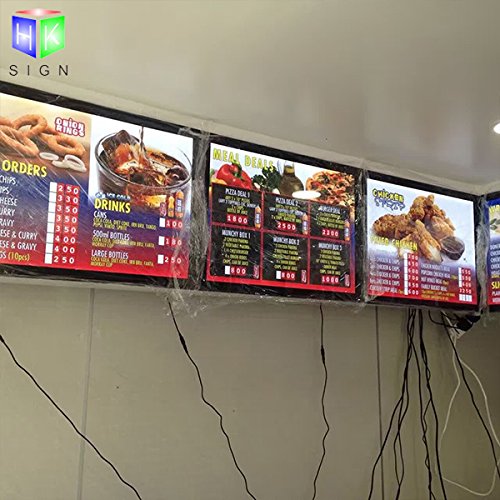 A2 LED Backlit Magnetic Poster Frame - Restaurant Menu Board & Fast Food Advertising Display Sign - Durable Lightbox for Commercial Use in Cafes, Diners & Retail Stores