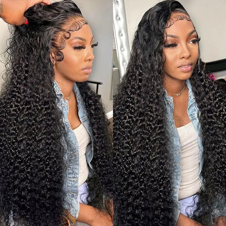 MsSunlight 32 Inch Human Hair Lace Front Wig - 13x6 HD Lace Frontal Deep Wave & Water Wave - 200% Density Pre-Plucked with Baby Hair for Natural Look | Perfect for Daily Wear, Cosplay, Weddings & Special Occasions