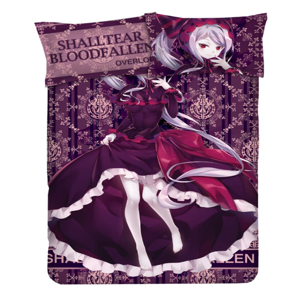 KOSEART Shalltear Bloodfallen Overlord Anime Bedding Set - Duvet Cover & Pillowcases for Anime Fans | Perfect for Cosplay, Gift, and Themed Bedroom Decor