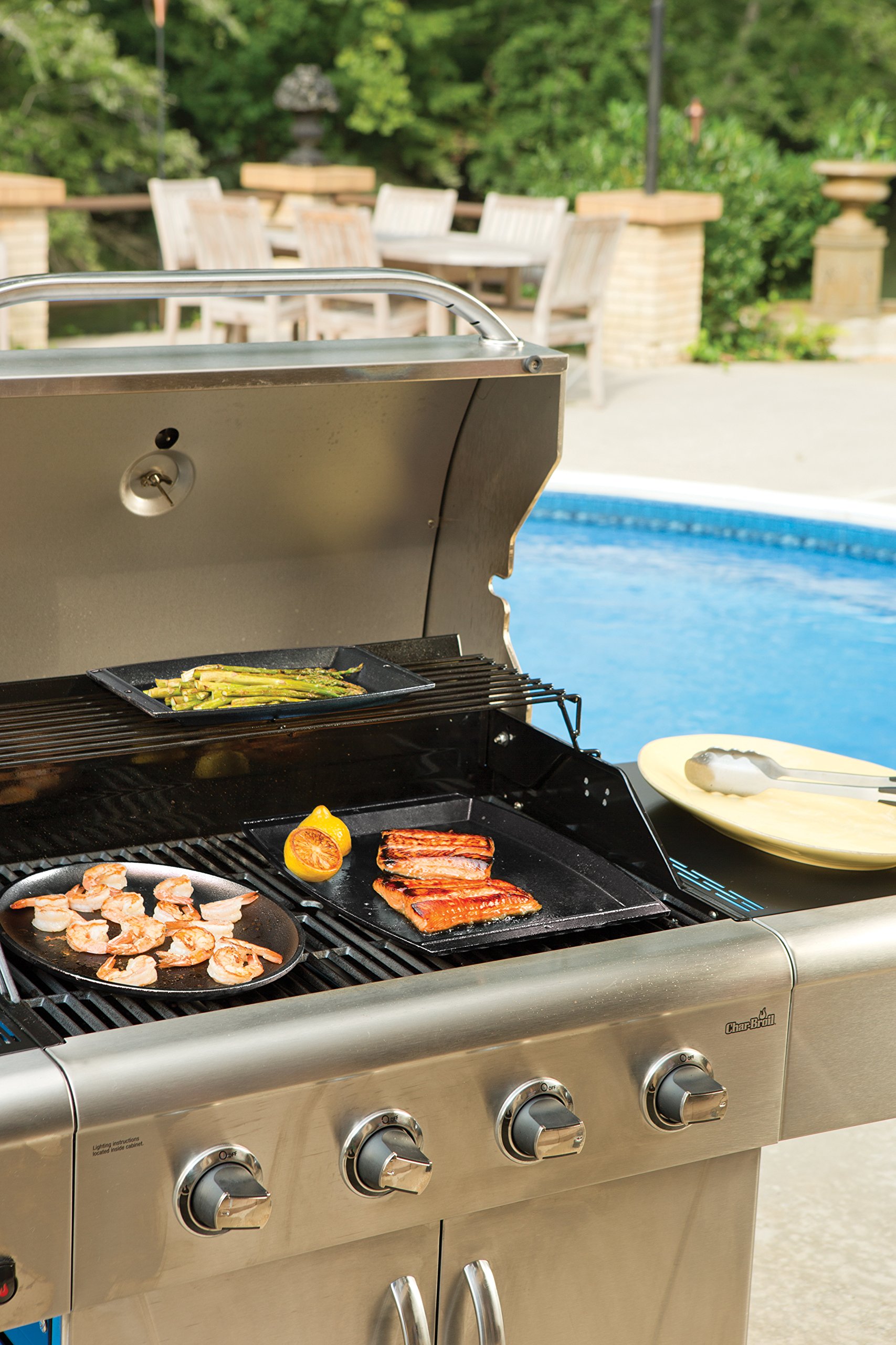 Lodge Logic 10 Inch Pre-Seasoned Cast Iron Handless Oval Serving Griddle - Perfect for Camping, Outdoor Cooking & Family Breakfasts