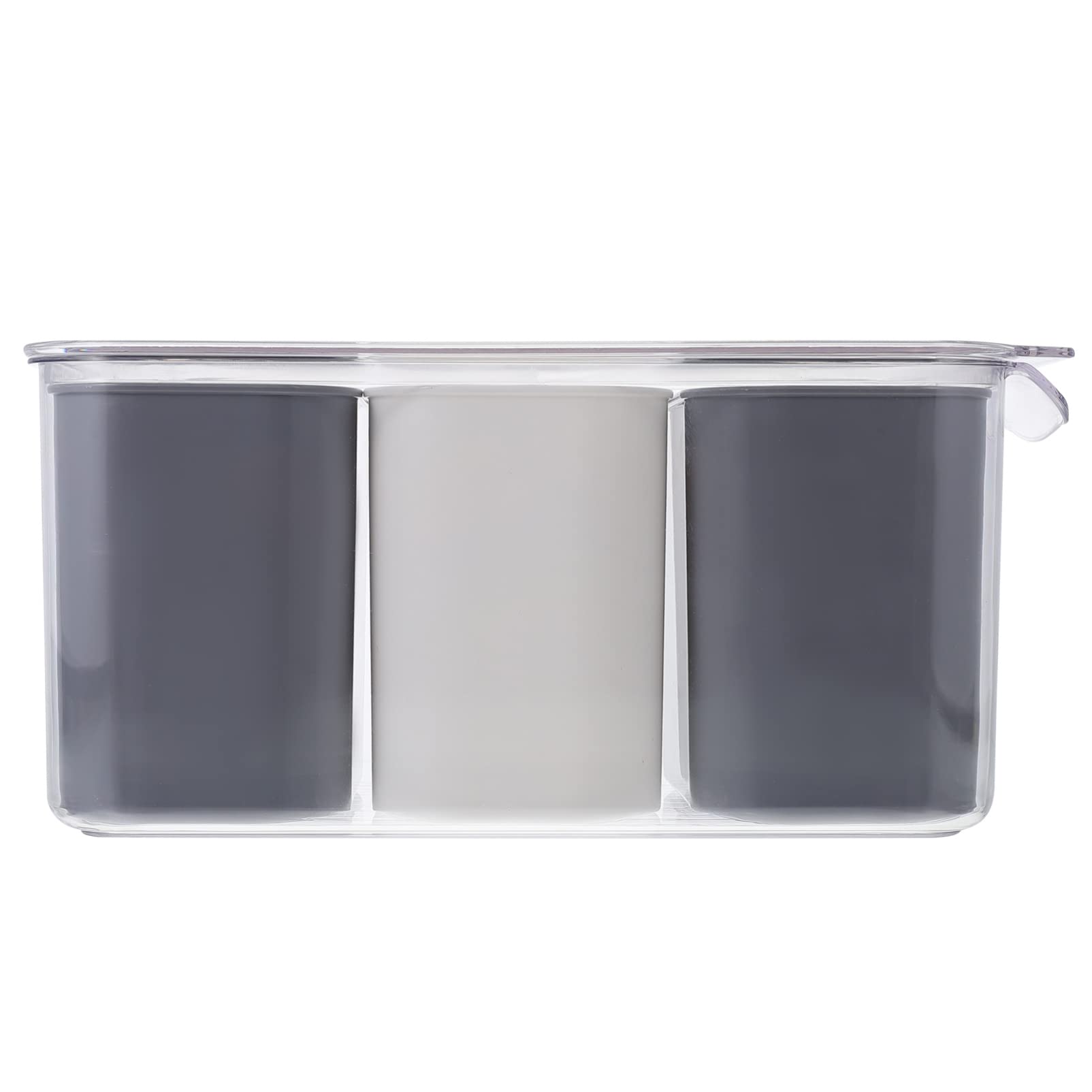 FOMIYES Refrigerator Organizer Bins - 4 Pack Divided Food Storage Containers with Lids for Kitchen, Meal Prep, Bento Lunch Box & Fridge Organization (Ideal for Fruits, Veggies, Snacks & Leftovers)