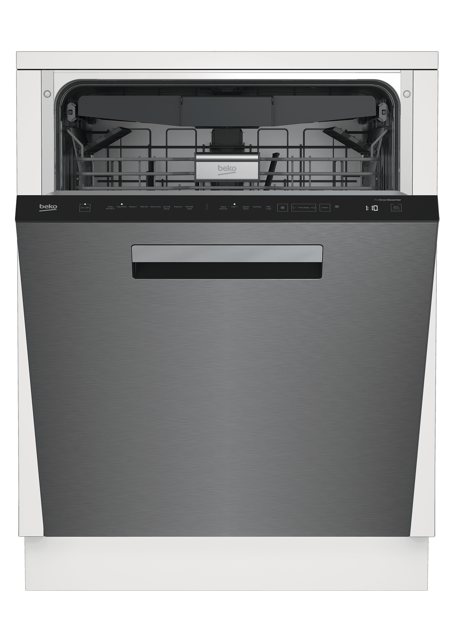 Beko DDT38530XIH 16 Place Settings Stainless Steel Dishwasher - 45 dBA Ultra Quiet, Top Control with Pocket Handle - Perfect for Large Families and Entertaining Guests