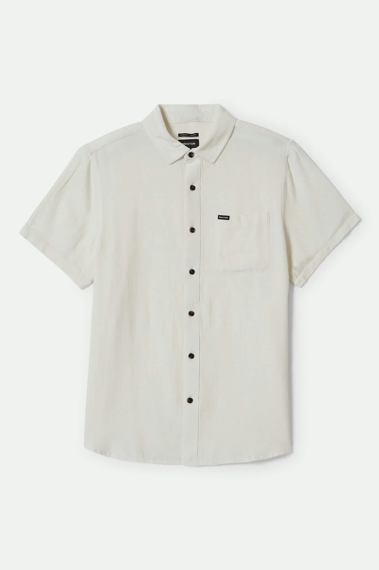 Organic Cotton Linen Blend Short Sleeve Shirt for Men & Women - Breathable Summer Top in Egret White | Perfect for Casual Wear, Beach Outings & Office Style