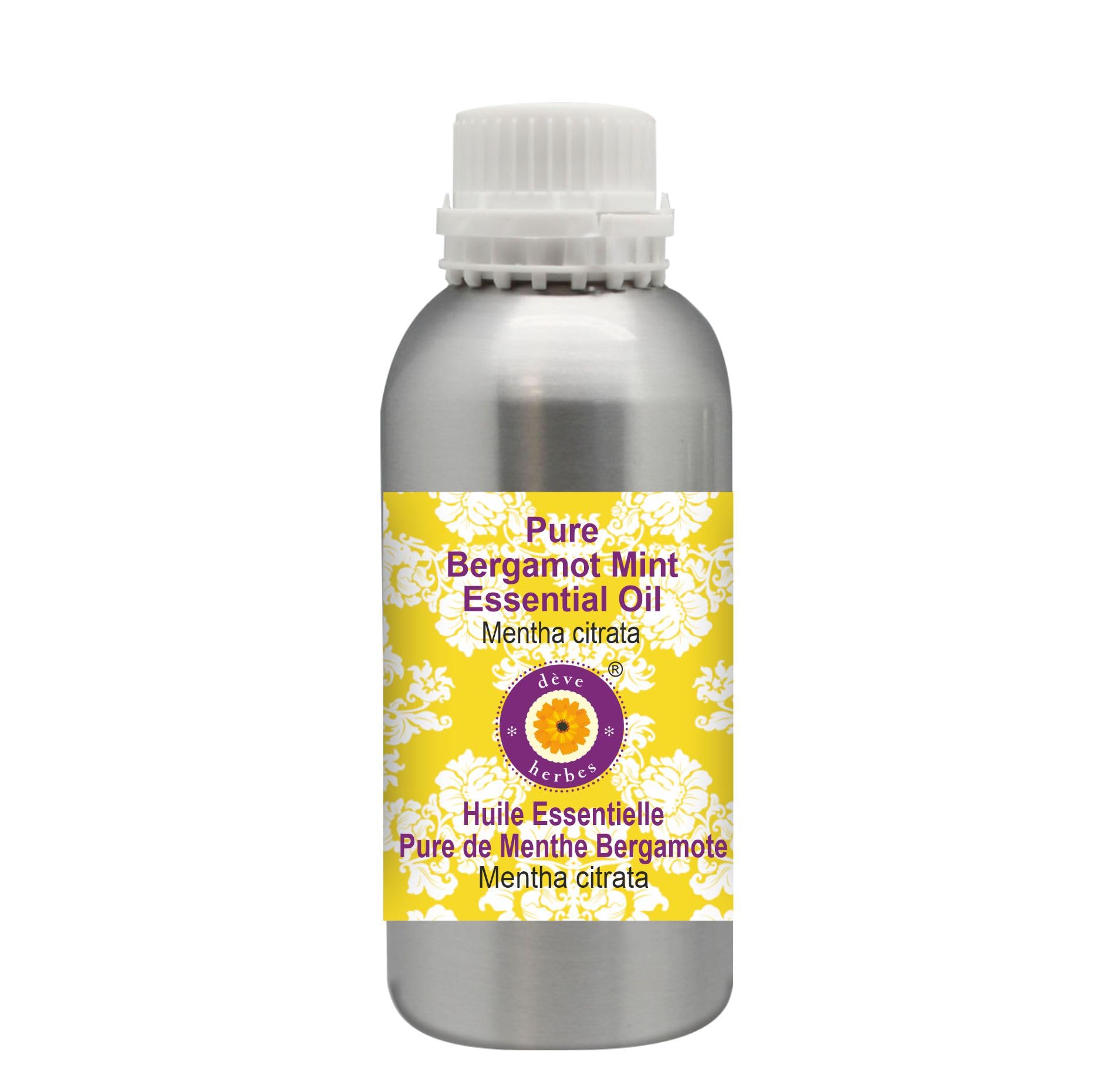 Pure Bergamot Mint Essential Oil (Mentha Citrata) - 1250ml (42 oz) Steam Distilled for Aromatherapy, Diffusers & Skin Care | Deve Herbes Natural Essential Oils