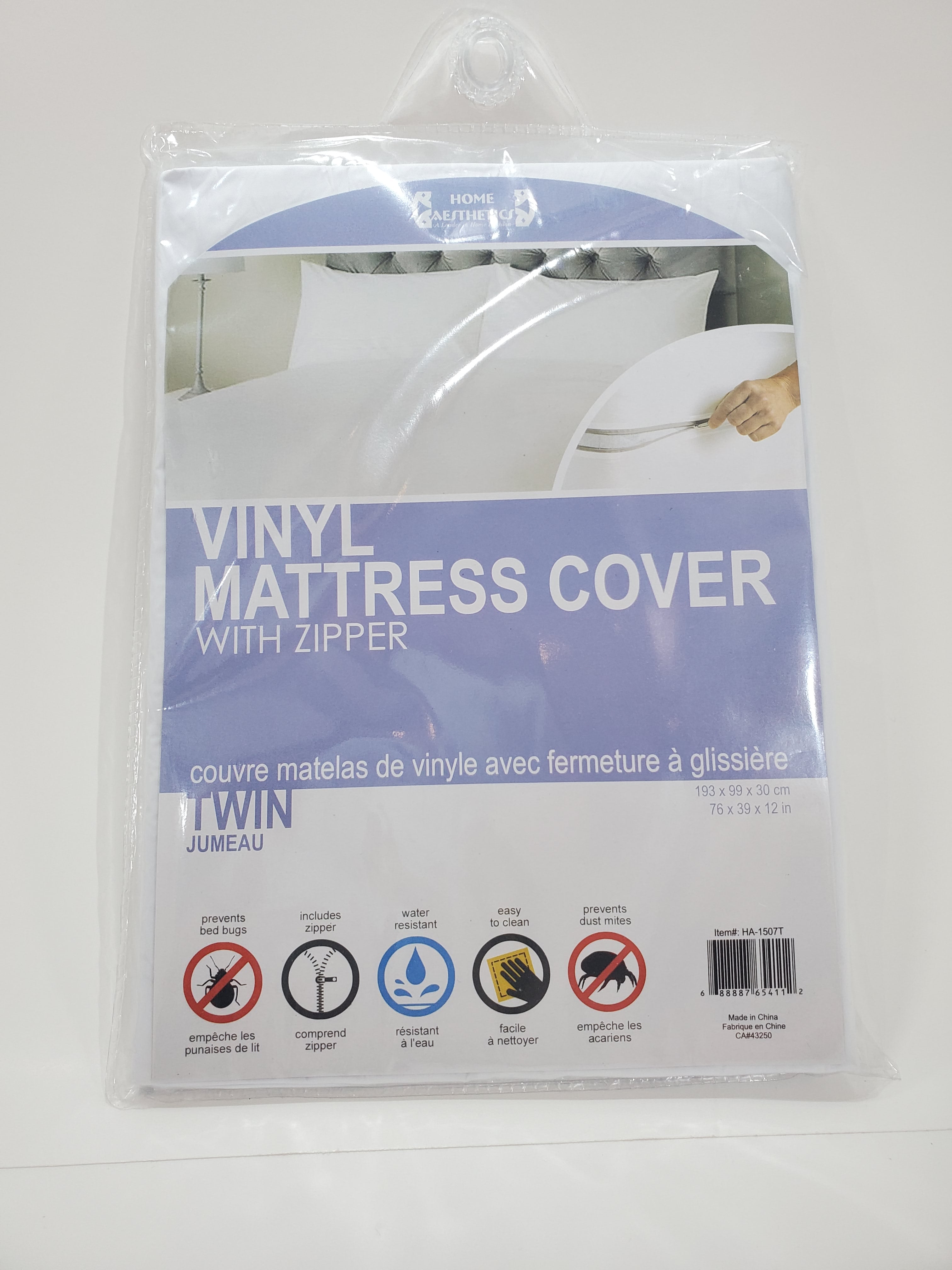 Premium Twin Size Vinyl Mattress Cover with Zipper - Waterproof, Hypoallergenic Bed Protector for Kids & Adults - Ideal for Dorms, Daybeds, and Guest Rooms
