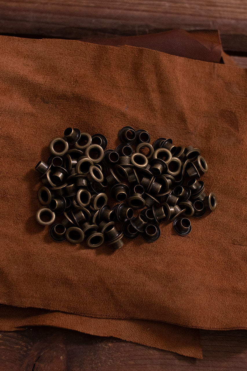 Antique Iron/Brass Eyelet Shaft (D:6.7mm, L:4.8mm, U:11.5mm) - Perfect for Vintage Furniture Restoration & DIY Leather Craft Projects