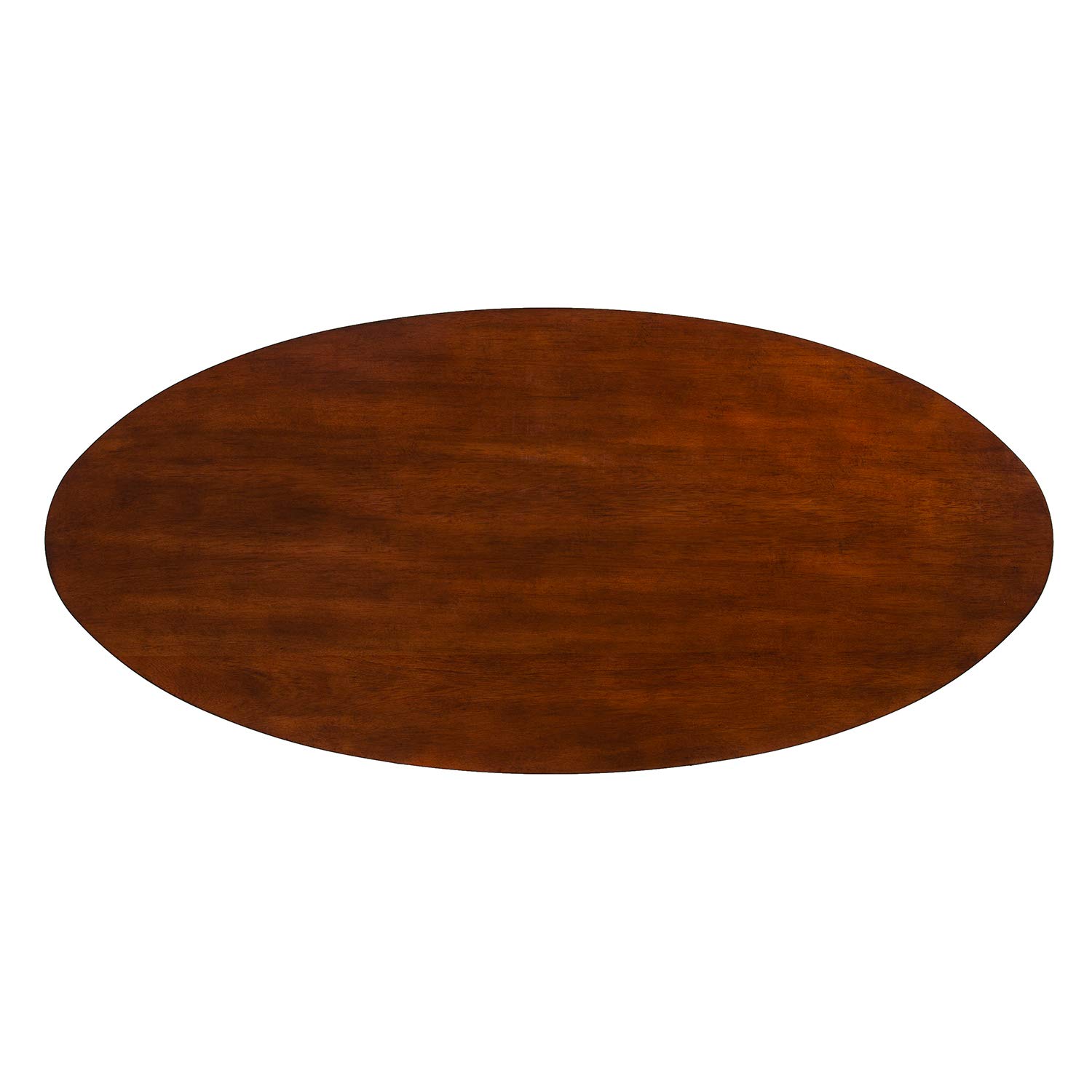 SEI Furniture Rhoda Oval Coffee Table - Dark Sienna & Antique Brass Finish | Modern Living Room Center Table for Small Spaces | Perfect for Home Decor, Coffee Table Books & Living Room Accent
