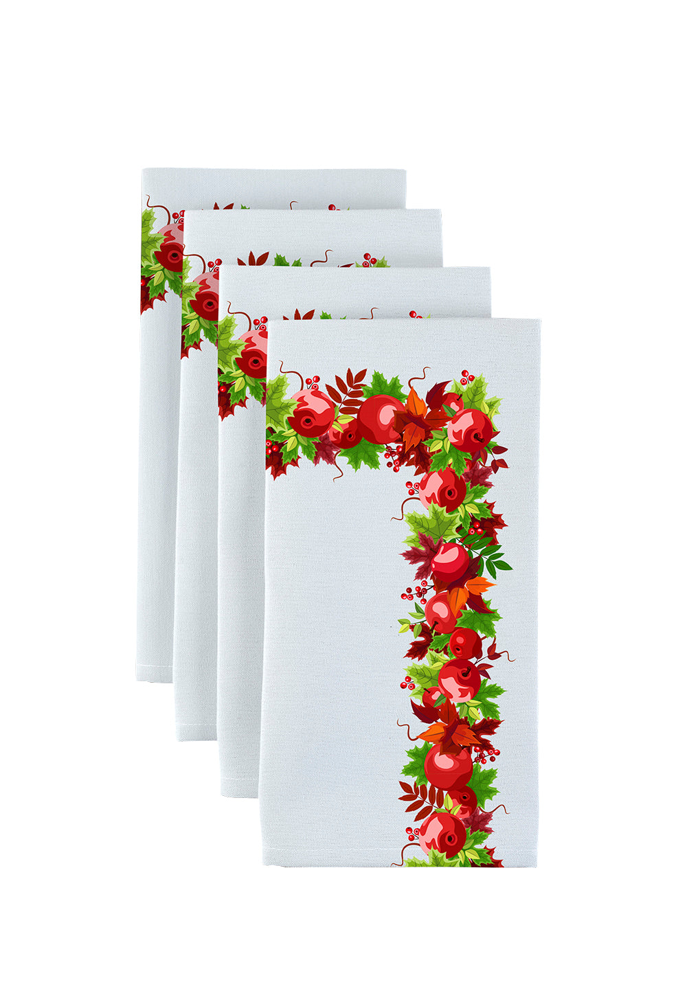 Autumn Apple Harvest Garland Napkins - Fall Themed Decorative Paper Napkins for Thanksgiving, Halloween, and Seasonal Table Decor