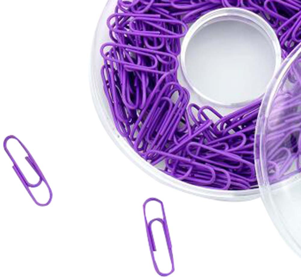 150-Piece Mini Purple Universal Paper Clips & Binder Clips Set - Perfect for Office, School, and Home Organization