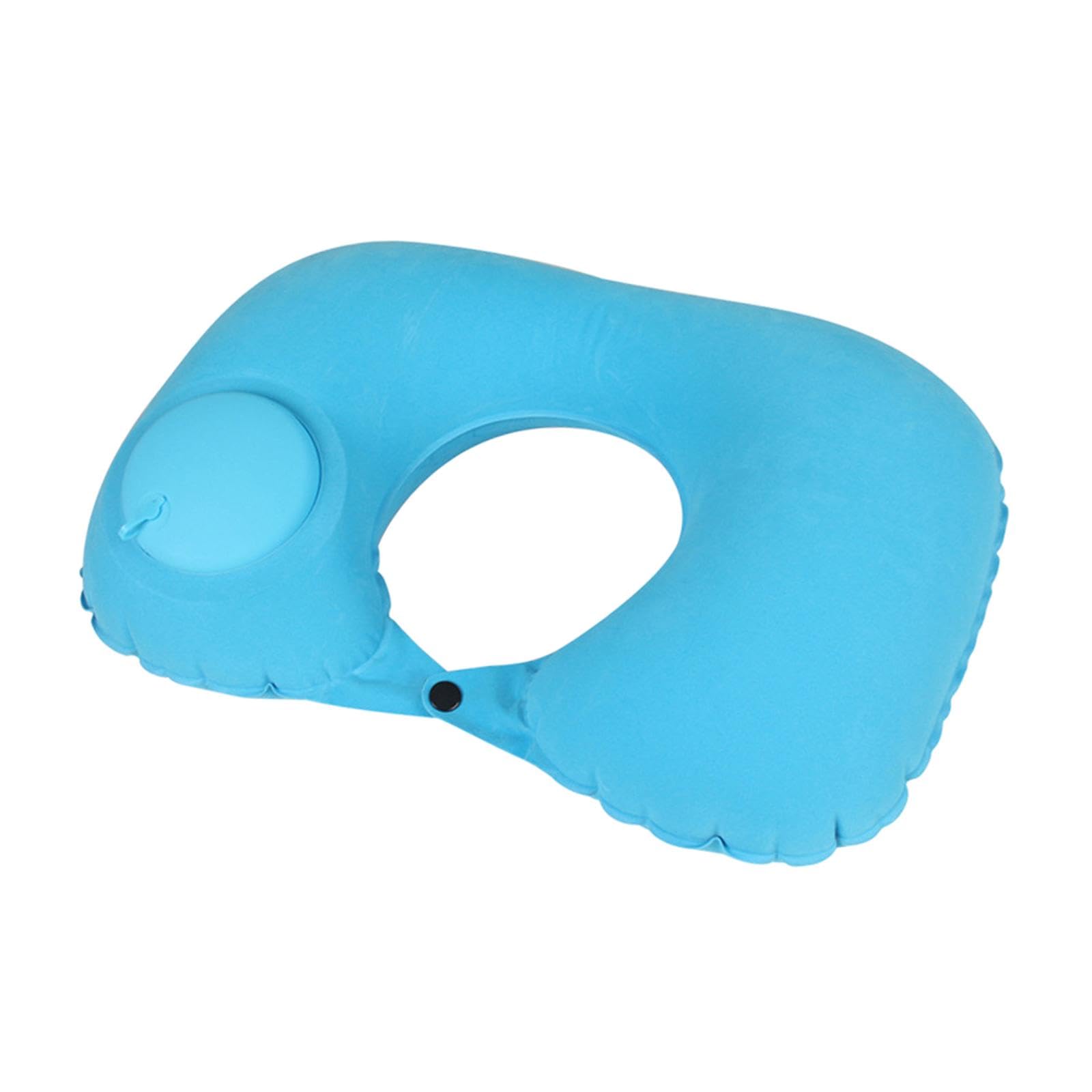 THE STYLE SUTRA® Ultralight Inflatable Travel Pillow - U-Shape Neck Support for Airplane, Office, Camping & Train Travel - Light Blue | Portable Comfort Accessory | Perfect for Business Trips & Vacations