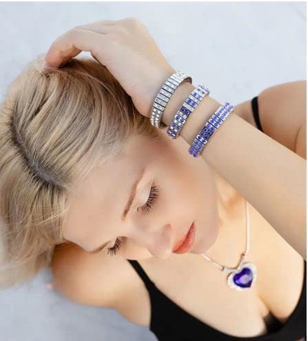 Silver Sapphire Heart of the Ocean Jewelry Set - 1.6
