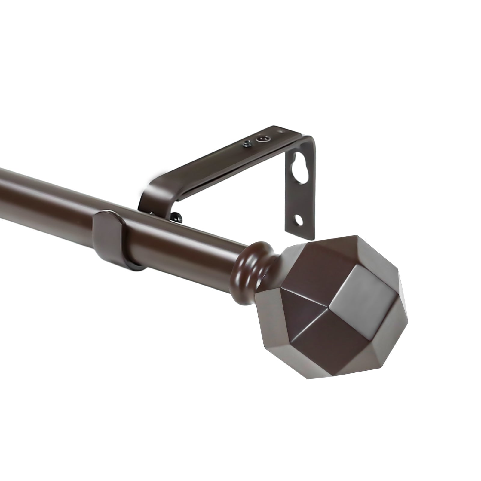 Urbanest Mason Adjustable Single Drapery Curtain Rod - 28-48 Inches, Black Metal Window Curtain Rod for Living Room, Bedroom, Home Decor - Easy to Install, No Tools Needed