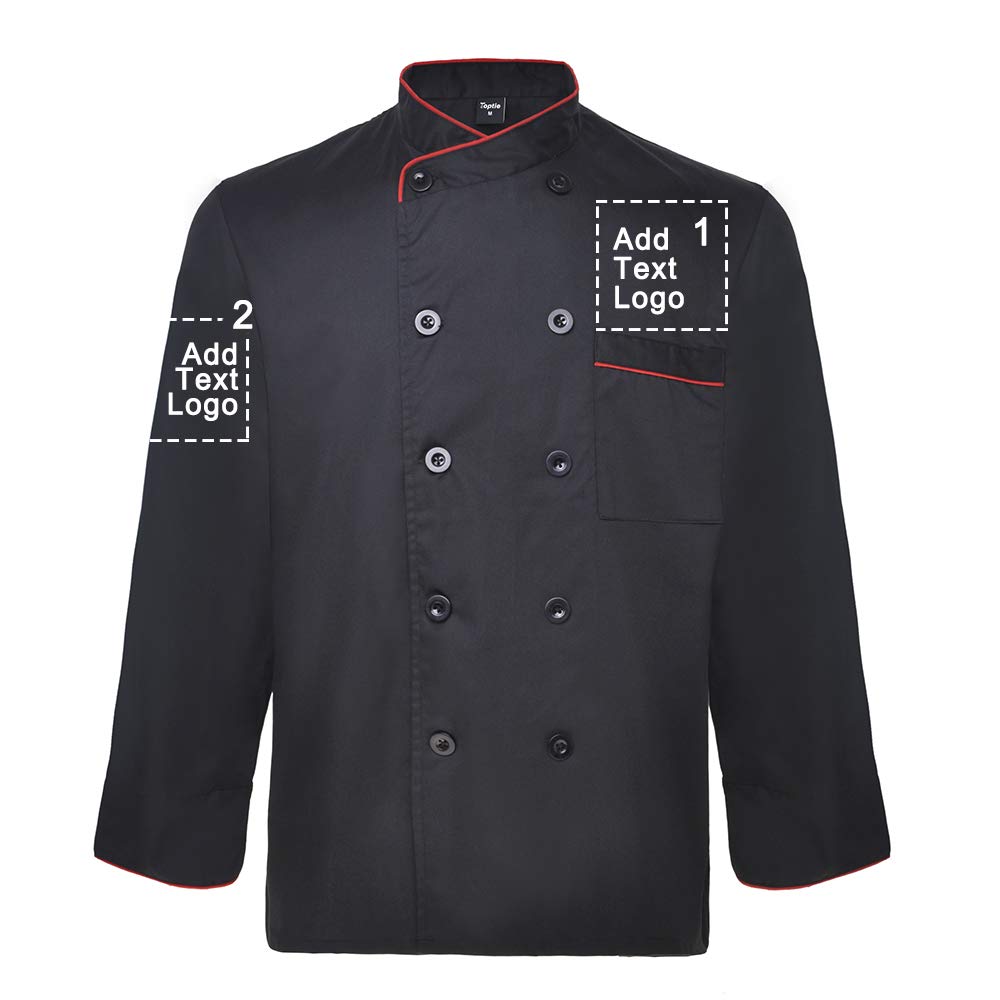 Premium Custom Long Sleeve Chef Coat - Personalized Embroidery or Heat Transfer Design - Unisex Professional Kitchen Uniform for Chefs & Culinary Students