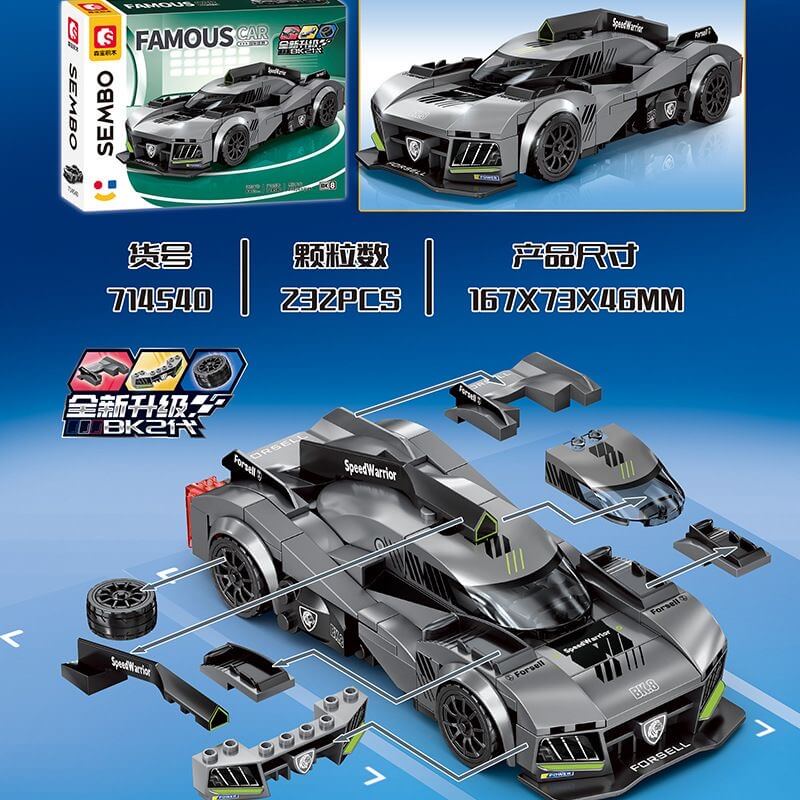 Sembo World Famous Car Building Blocks Set 714540 & 714543 - Creative Toy for Kids, Perfect for Birthday Gifts and STEM Learning Activities