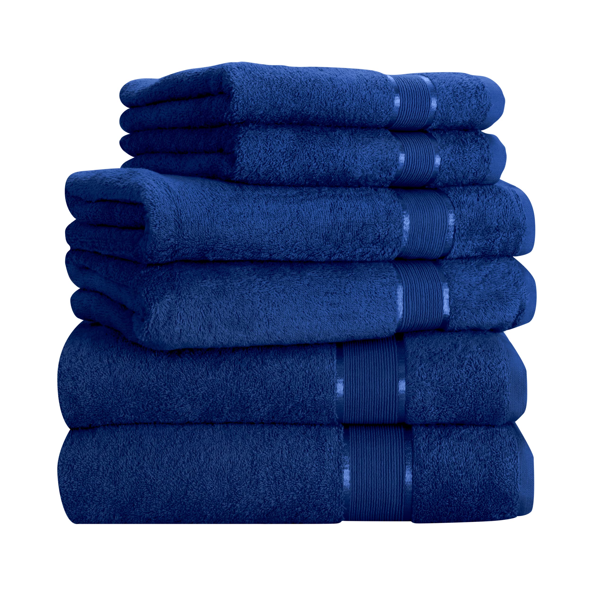 Mixibaby 6-Piece Cotton Towel Set - 2 Bath Towels & 4 Hand Towels, 100% Premium Terry Cotton, Dark Green, 50x100cm - Soft & Absorbent for Baby Bath, Nursery, and Gentle Skin Care
