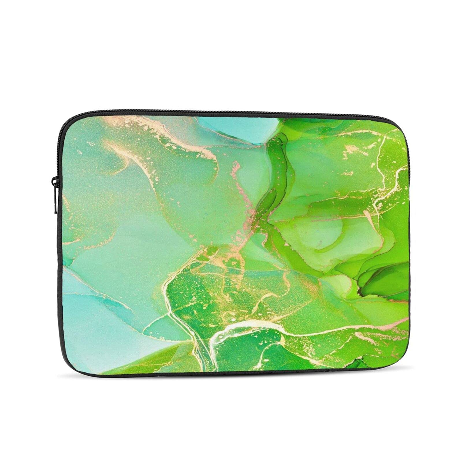 12 Inch Laptop Sleeve Case - Waterproof Green Marble Notebook & Tablet Carrying Bag Cover for MacBook, iPad - Perfect for Work, School & Travel