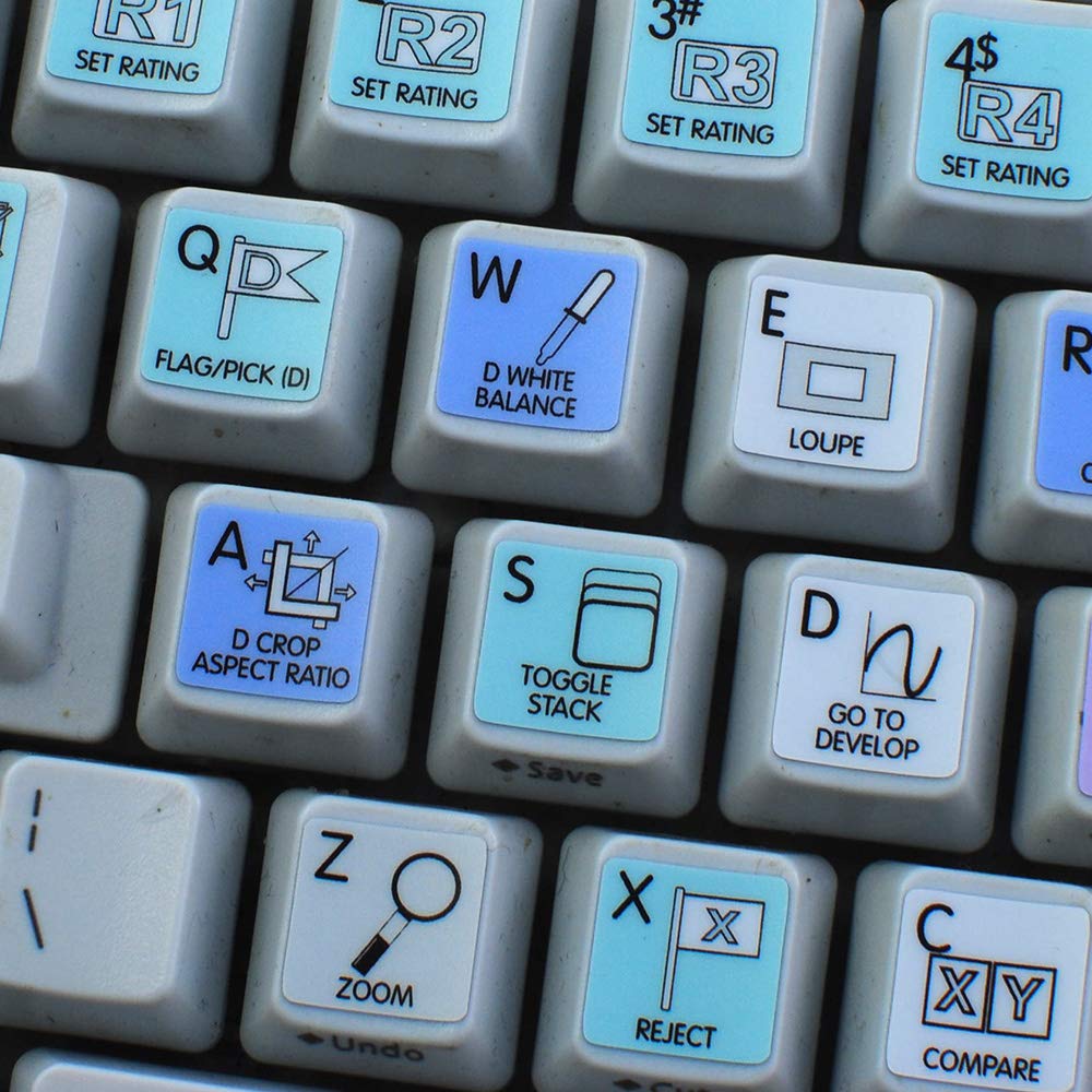 Adobe Lightroom Galaxy Series Keyboard Labels - 12x12 Inch Stickers for Lightroom Shortcuts & Photo Editing - Perfect for Photographers & Graphic Designers