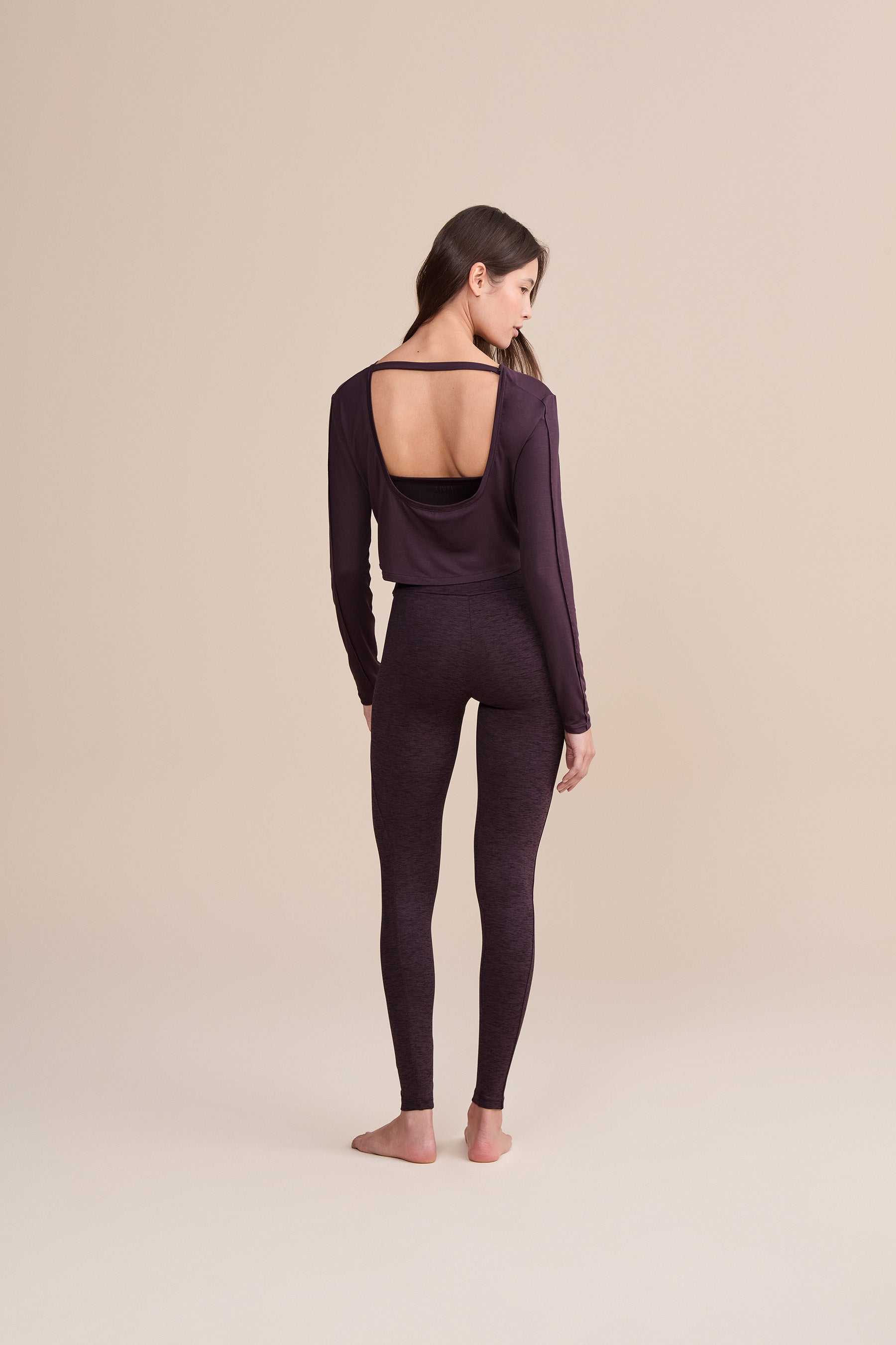 Cropped Long Sleeve Micromodal Blouse for Women - Soft Stretchy Comfort Fit Top for Casual Wear & Layering