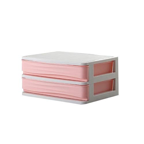 Pink 2-Layer Plastic Cosmetic Drawer Organizer - Makeup Jewelry Storage Box, Nail Polish Casket, Bathroom & Desktop Organizer for DIY Beauty Products | Perfect for Vanity, Dresser & Travel Organization