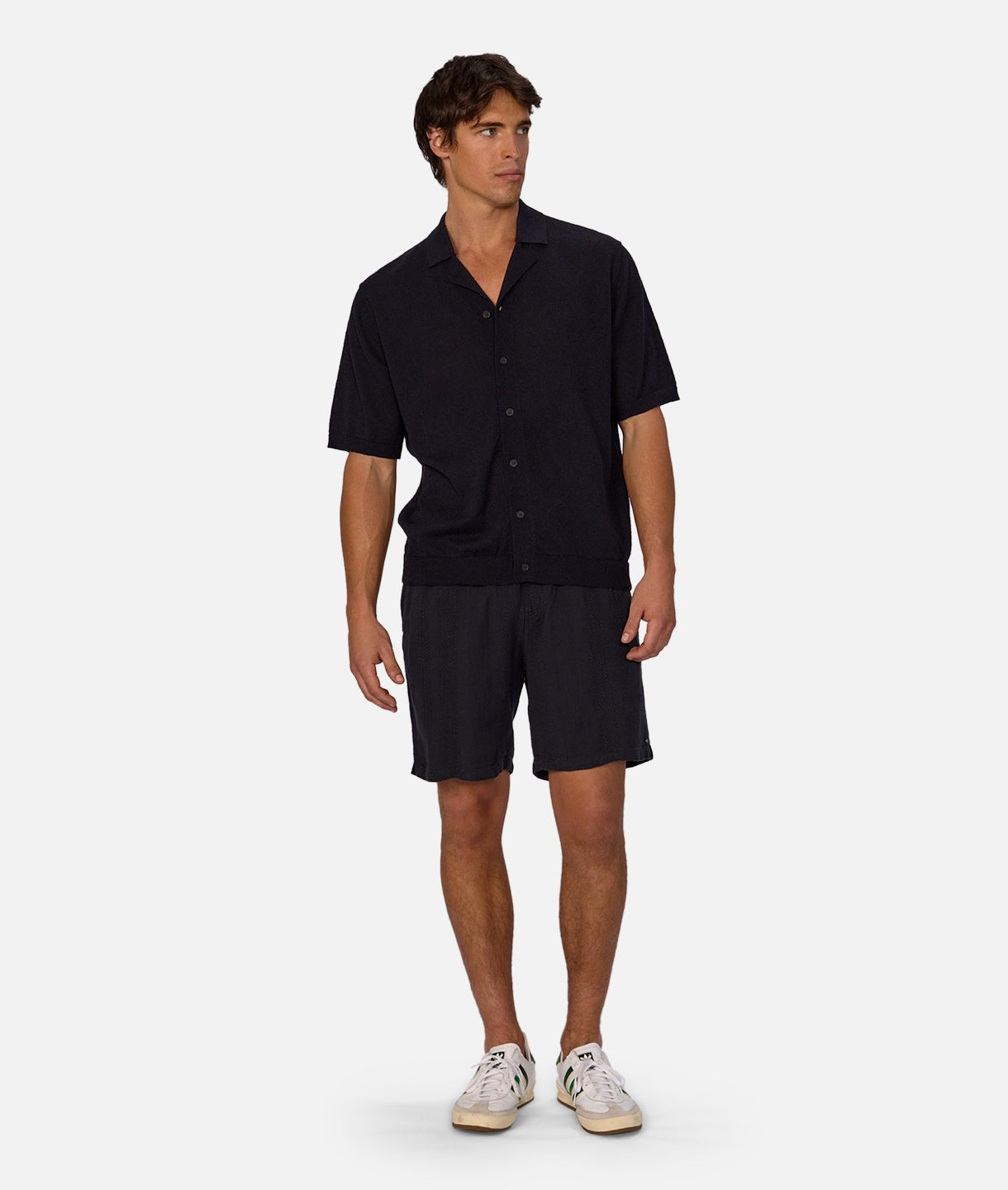 Dali Short Sleeve Shirt for Men - Navy Blue Casual Button Down Shirt - Perfect for Office, Business, and Summer Outings