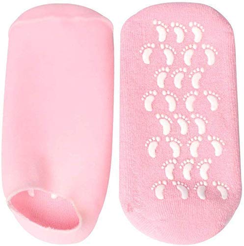 NGEL Soft Moisturizing Gel Socks - Repair & Soften Dry Cracked Feet | Spa Treatment with Essential Oils & Vitamins | Gel Lined Foot Care for Dry Skin Relief (Color May Vary) | Perfect for At-Home Pedicures, Overnight Foot Treatment & Post-Shoe Comfort