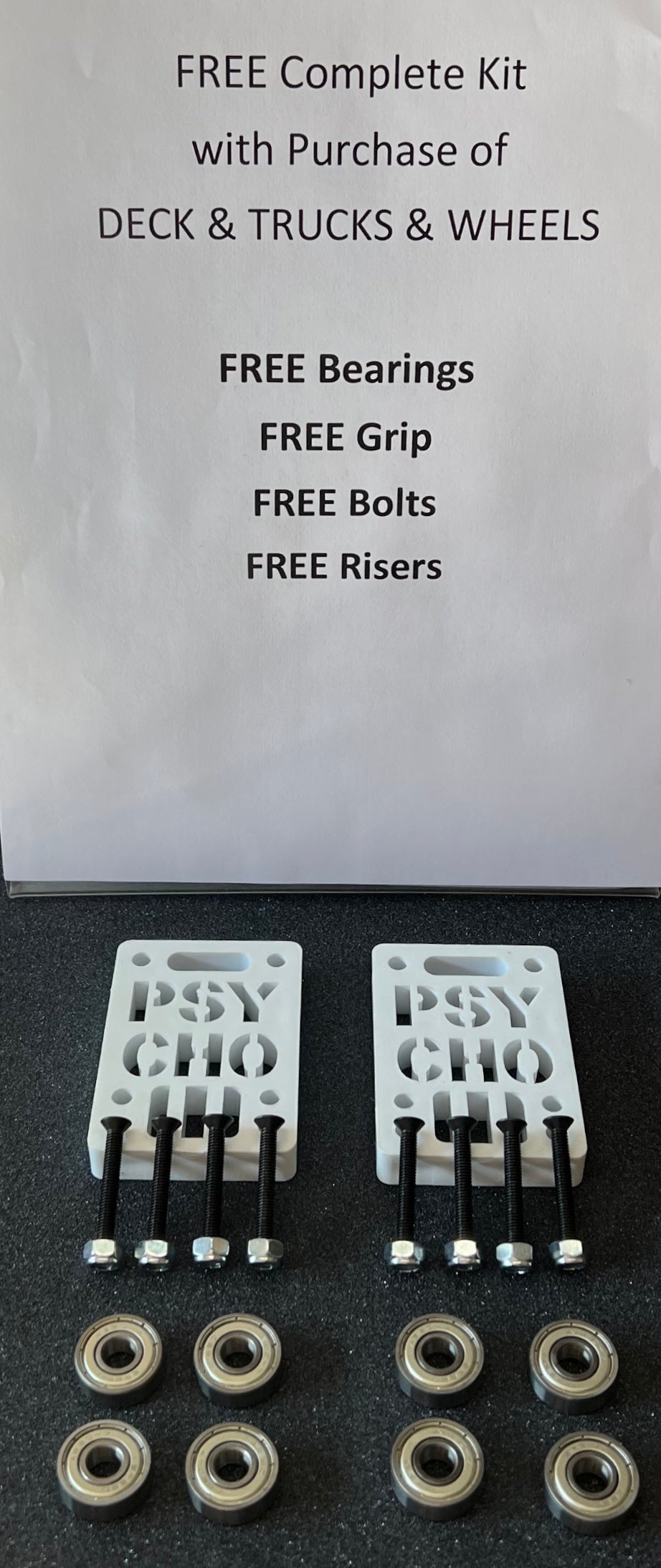 FREE Complete Skateboard Kit with Purchase - Deck, Trucks & Wheels Set | Perfect for Beginners & Street Skating