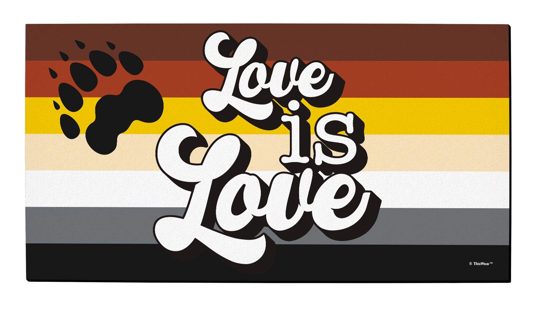 Gay Bear Pride Flag Doormat - LGBTQ+ Bear Symbol Outdoor/Indoor Welcome Mat for Front Door, Porch, or Patio Decor